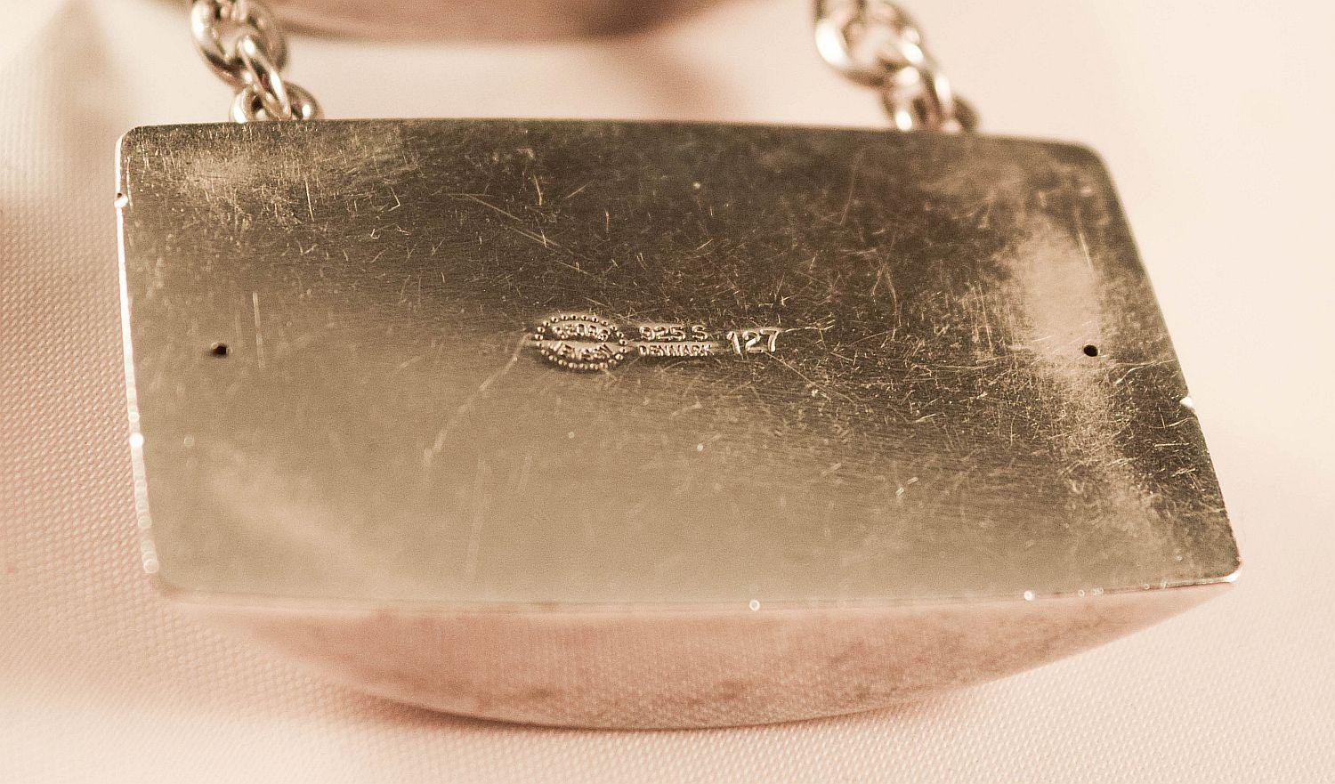 Georg Jansen Rara e bellissima collana vintage modernista di Astrid Fog Silver in vendita 5
