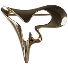 Georg Jensen 18ct Yellow Gold Brooch, #1324