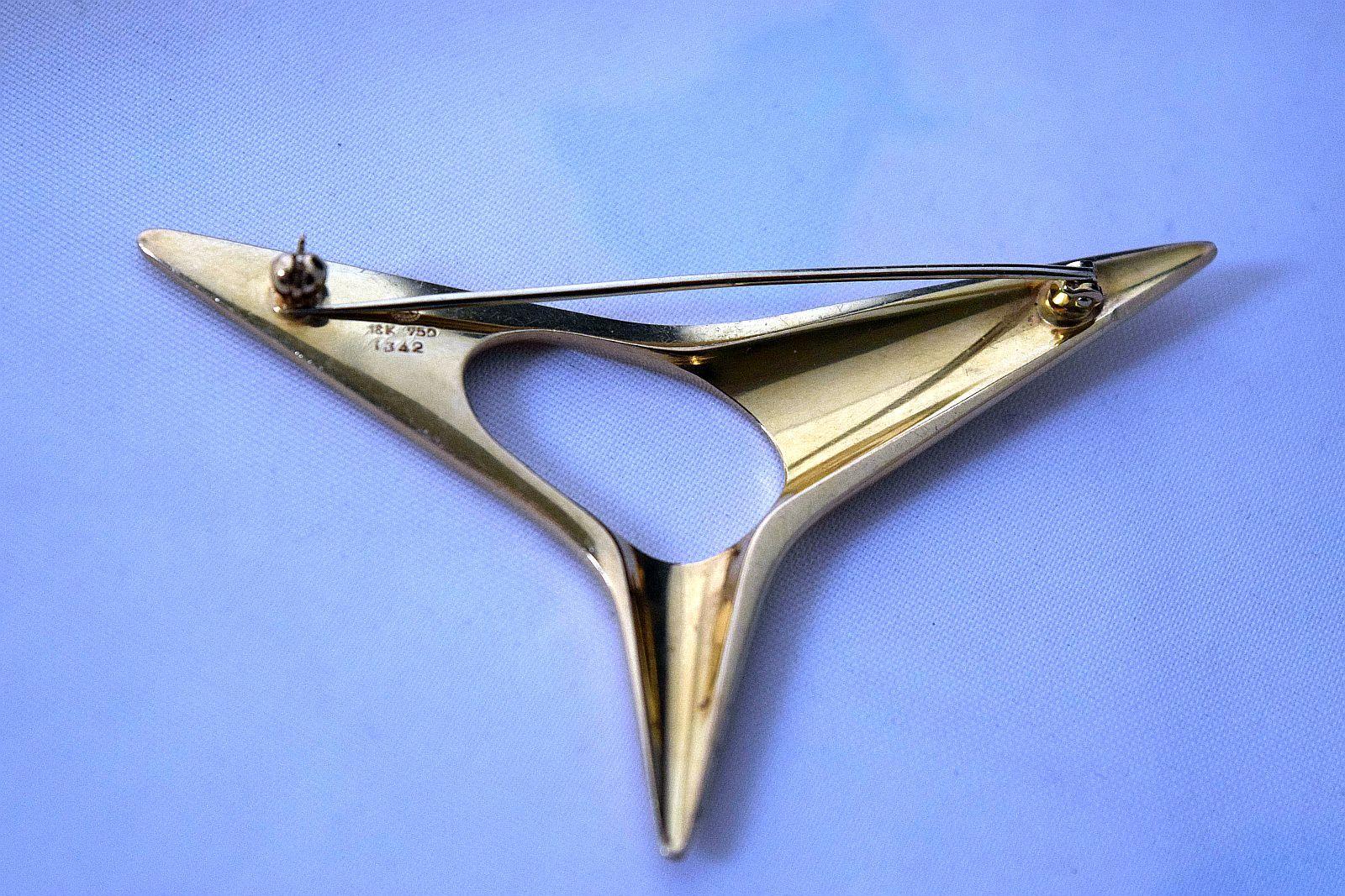 Spilla Georg Jensen in oro 18 k. di Henning Koppel Atomic no 1342 in vendita 1