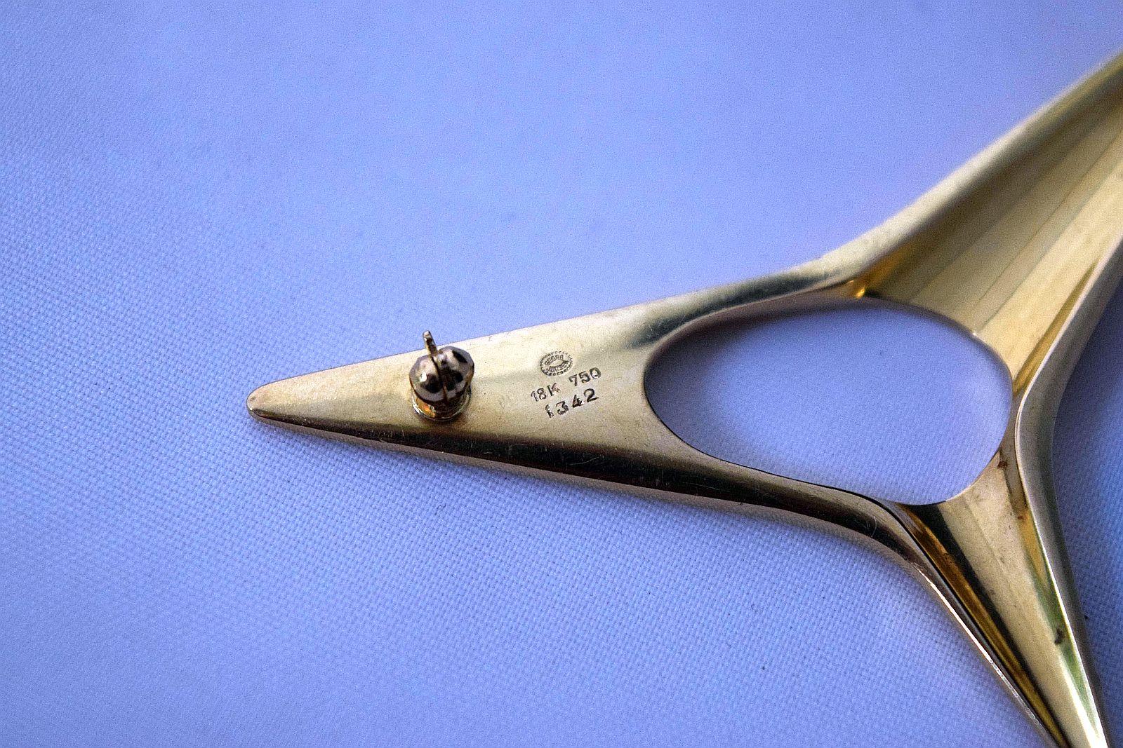 Spilla Georg Jensen in oro 18 k. di Henning Koppel Atomic no 1342 in vendita 2