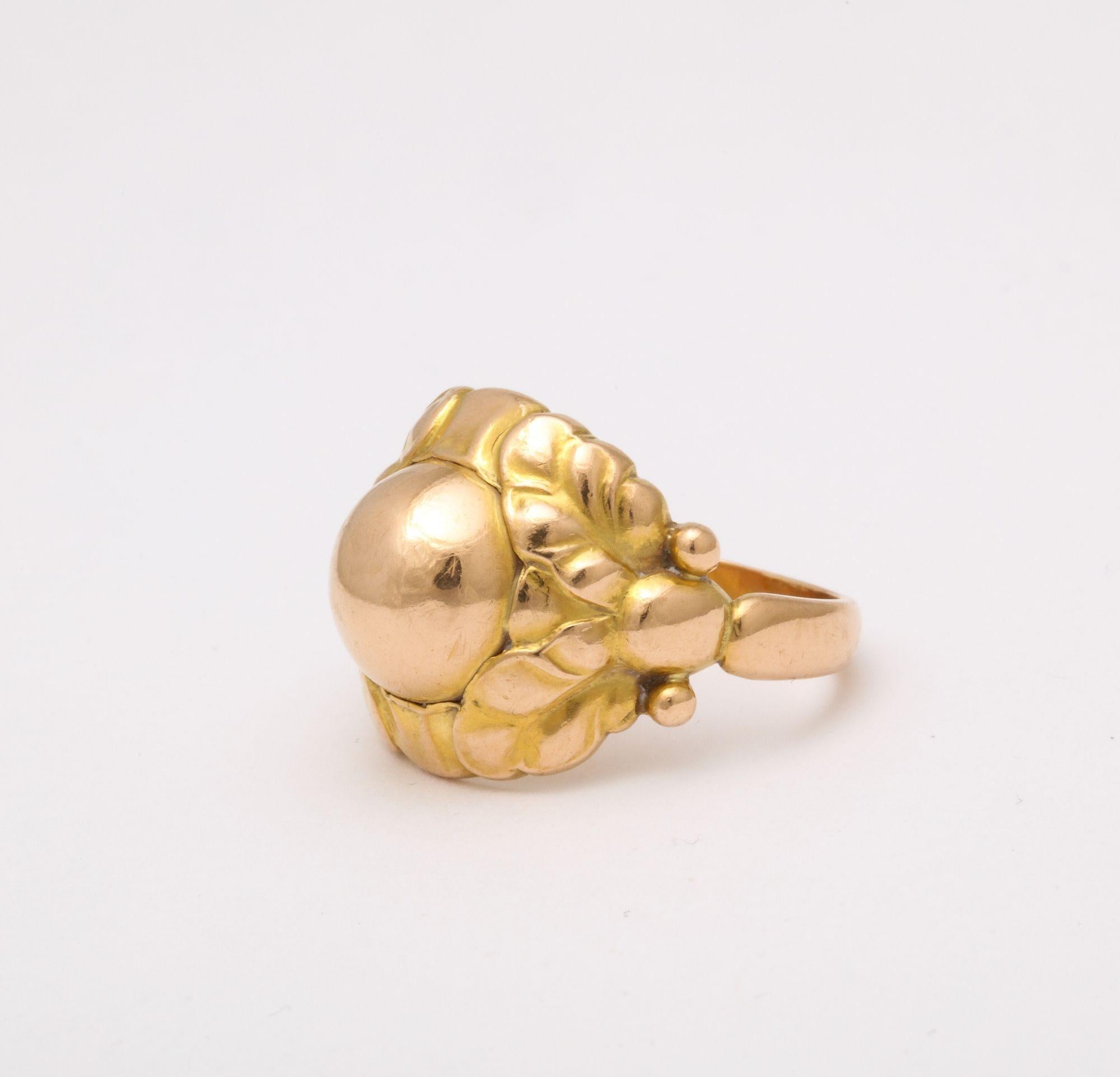 Modernist Georg Jensen 18 k Gold Ring