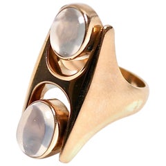 Georg Jensen 18 Karat Gold and Moonstone Ring