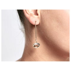 Georg Jensen 18 Karat Gold and Smokey Quartz Earrings Designed by Vivianna Torun