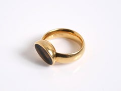 Georg Jensen 18 Karat Gold and Smokey Quartz Ring