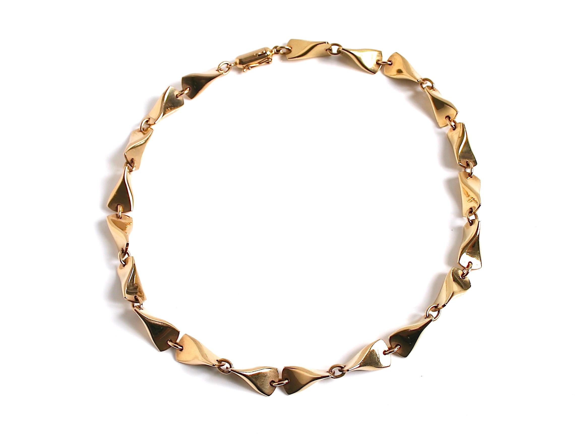 Modernist Georg Jensen 18 Karat Gold Butterfly Necklace Designed by Edvard Kindt Larsen