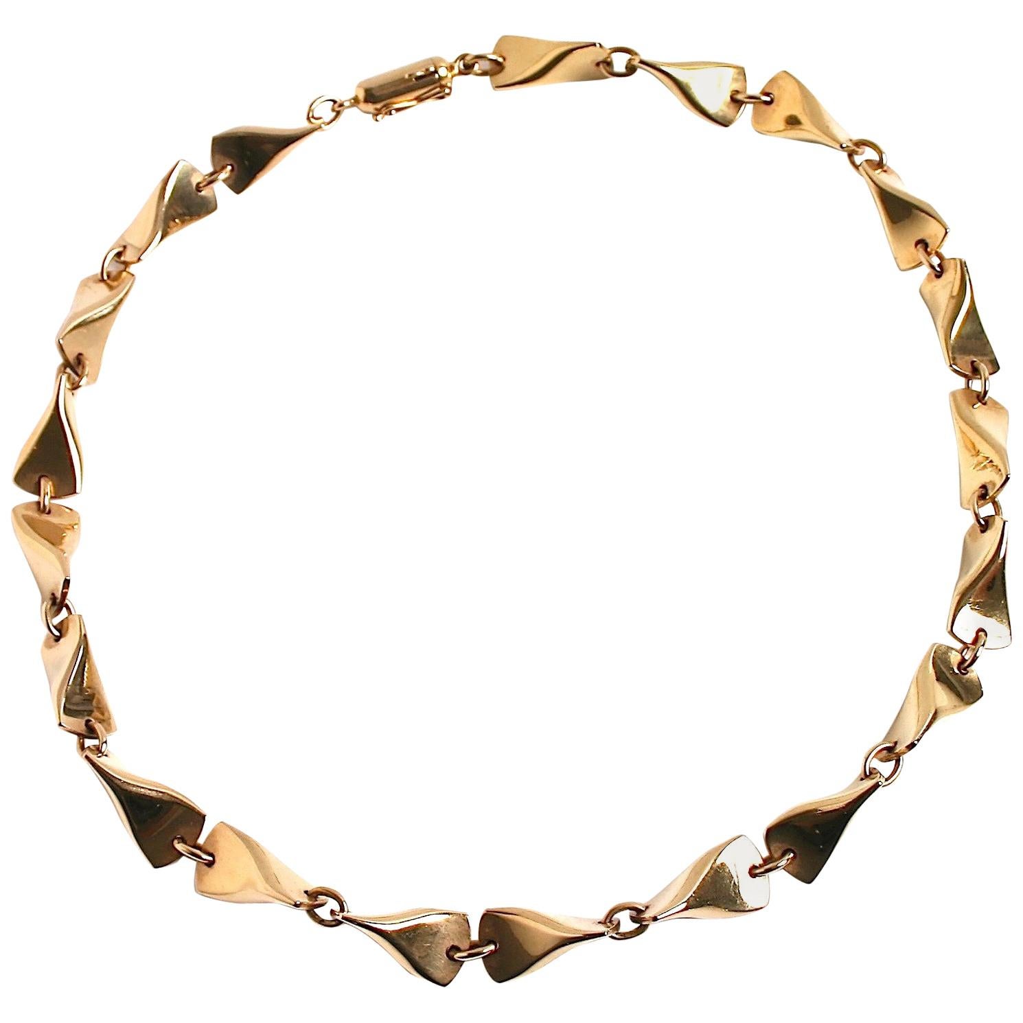 Georg Jensen 18 Karat Gold Butterfly Necklace Designed by Edvard Kindt Larsen
