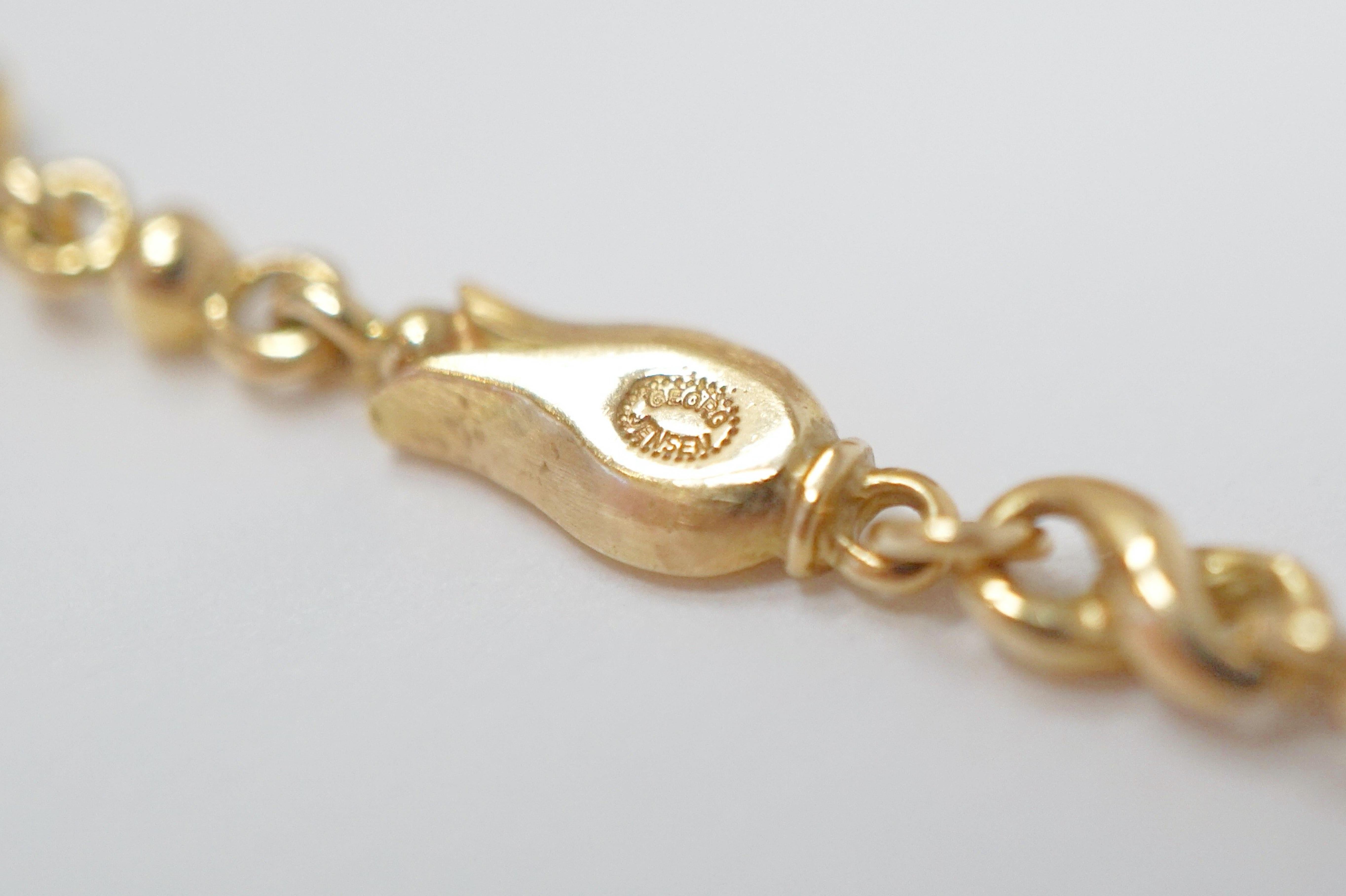 Georg Jensen 18 Karat Gold Necklace and Bracelet Set, Signed 12