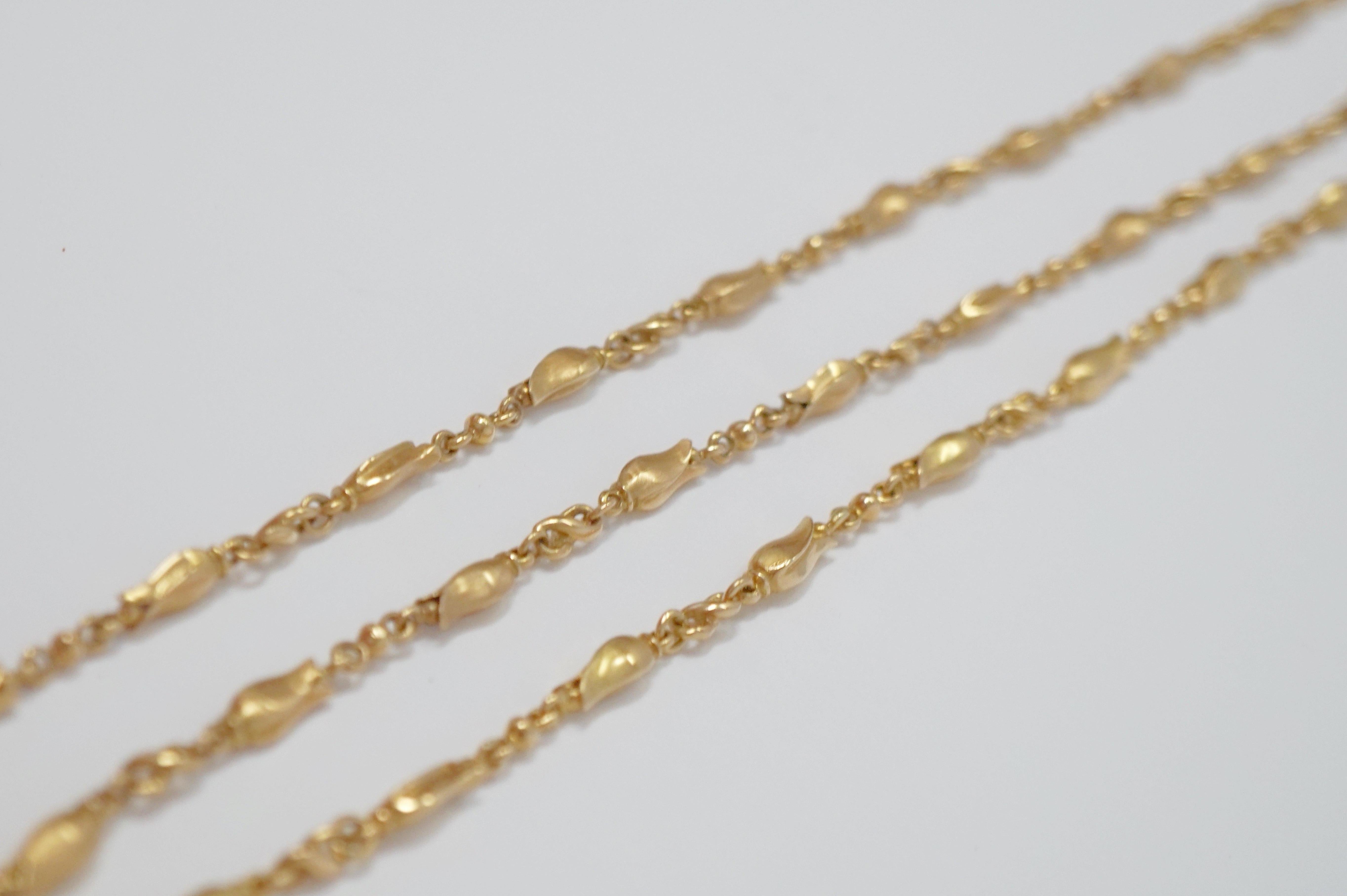 Georg Jensen 18 Karat Gold Necklace and Bracelet Set, Signed 14