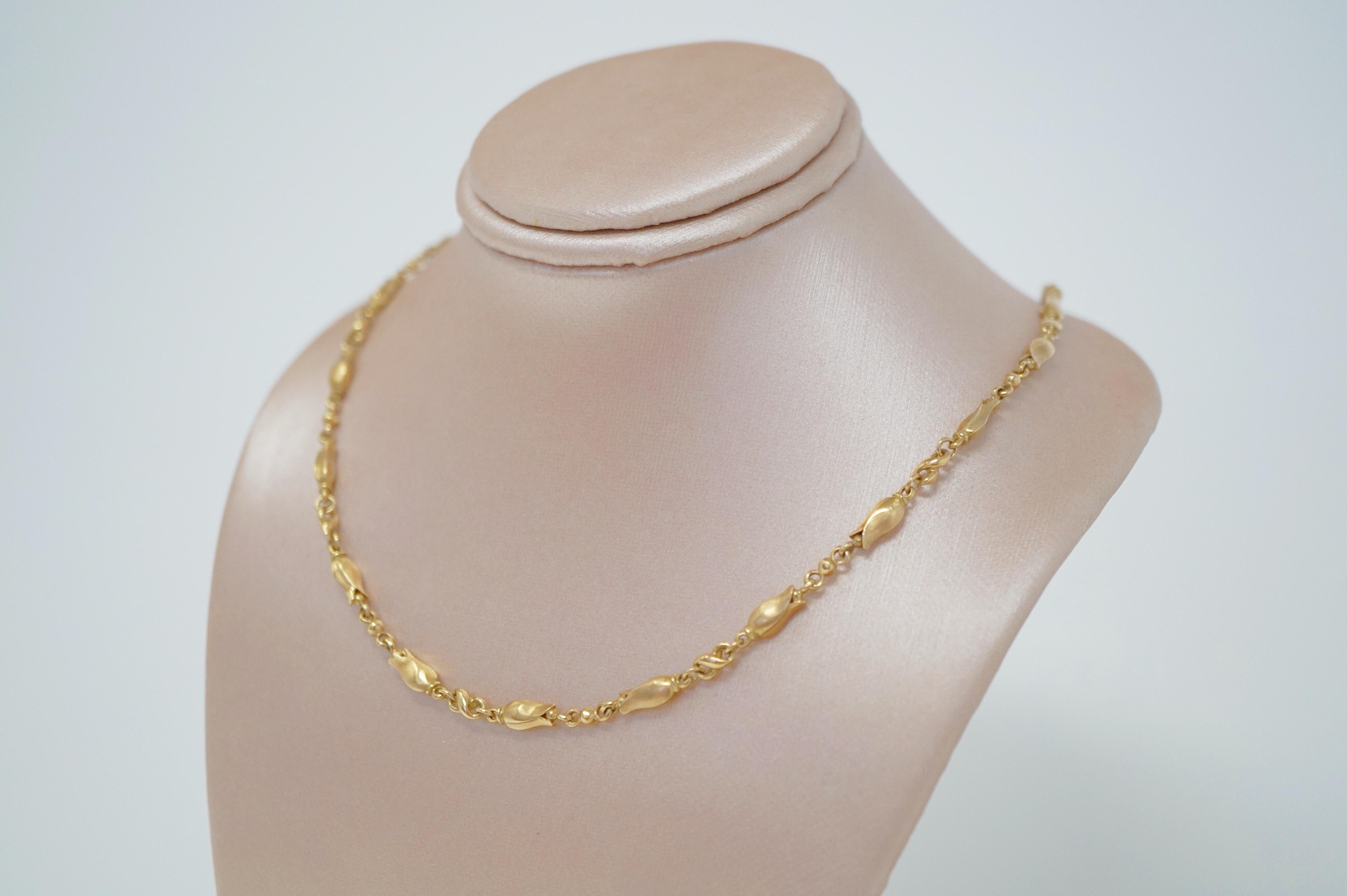 Georg Jensen 18 Karat Gold Necklace and Bracelet Set, Signed 7