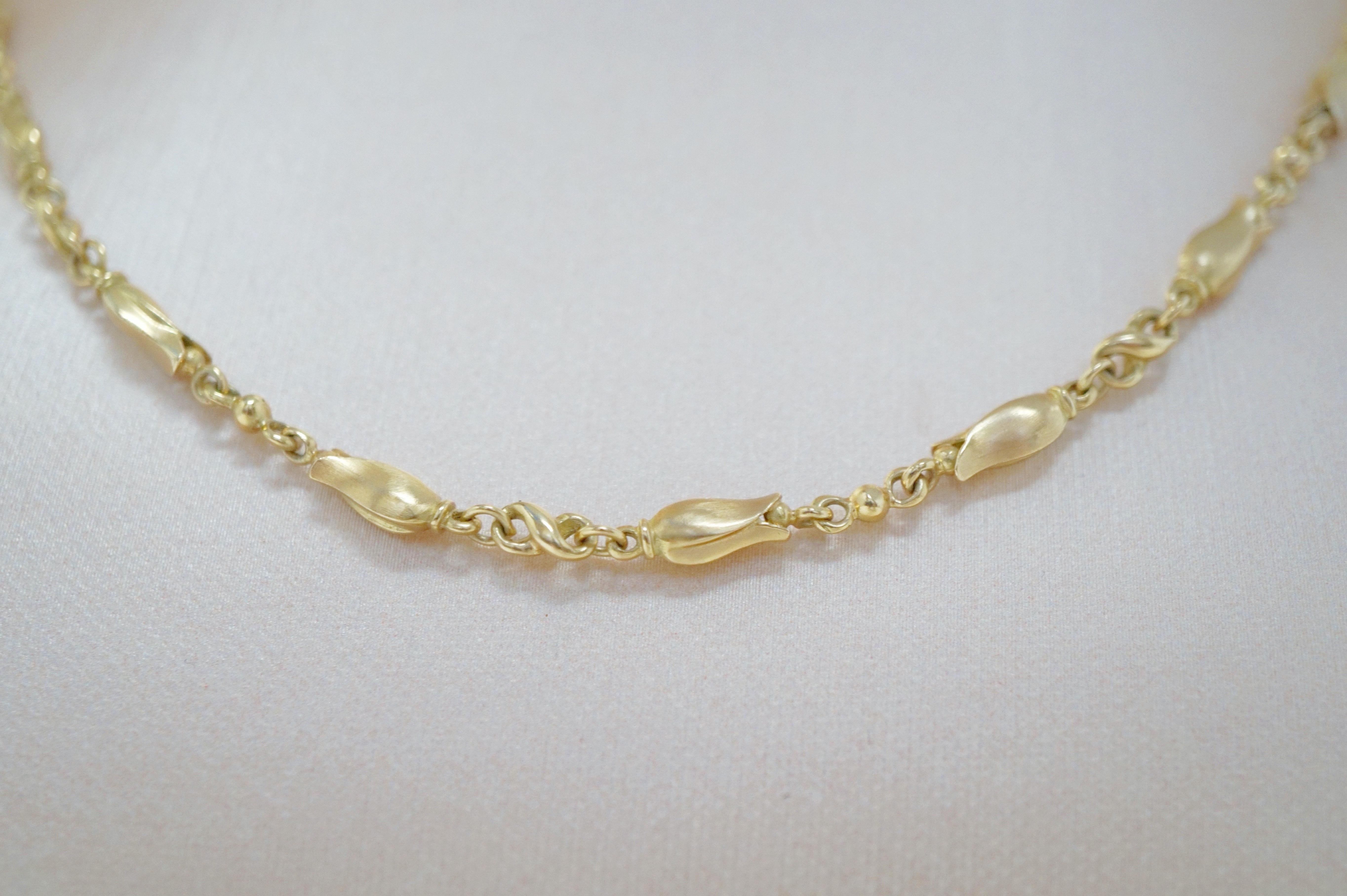 Georg Jensen 18 Karat Gold Necklace and Bracelet Set, Signed 8