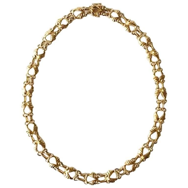 Georg Jensen 18 Karat Gold Necklace No 249 For Sale