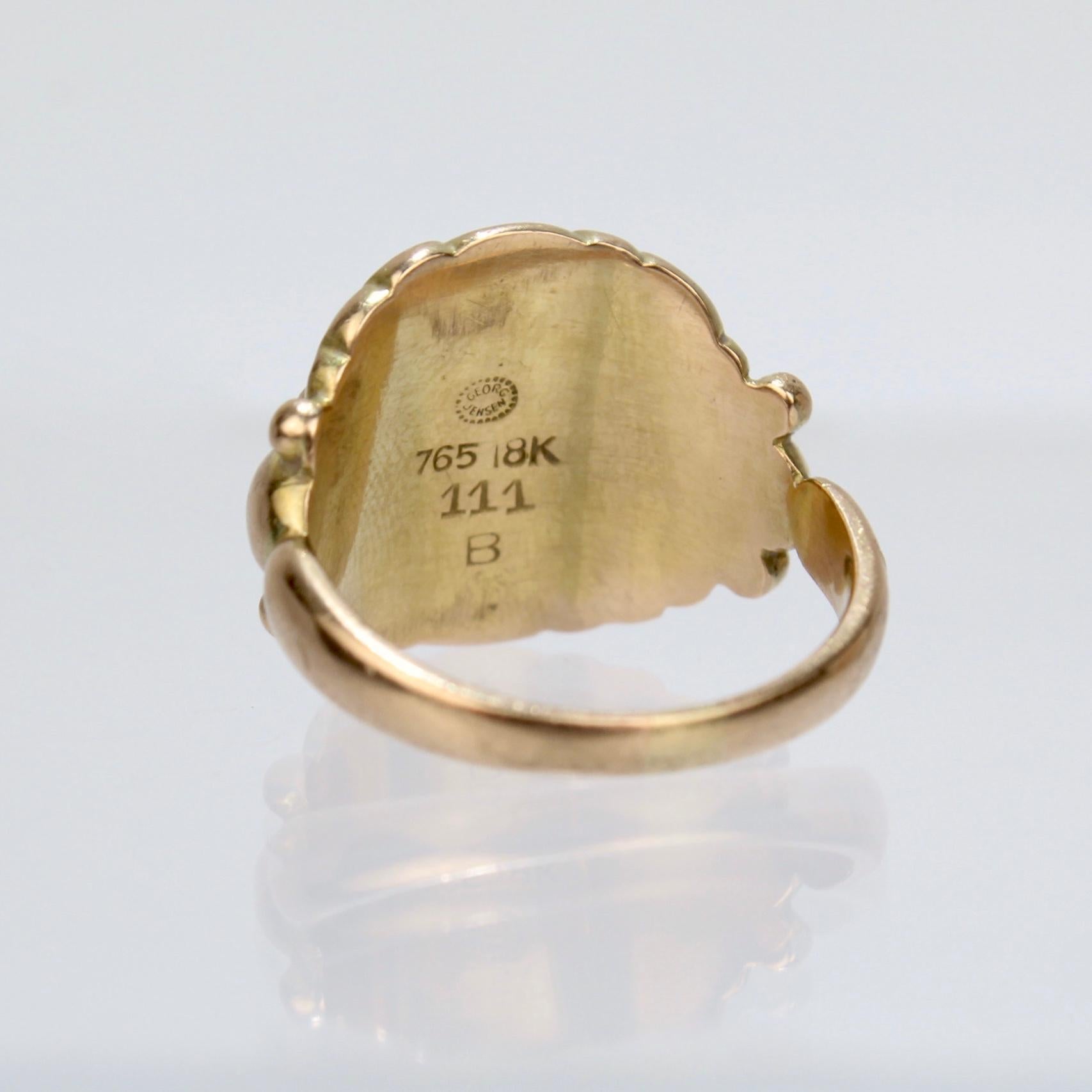 Georg Jensen 18 Karat Gold Ring Model No. 111 B In Good Condition In Philadelphia, PA