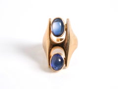 Georg Jensen 18 Karat Gold & Sapphire Ring by Henning Koppel