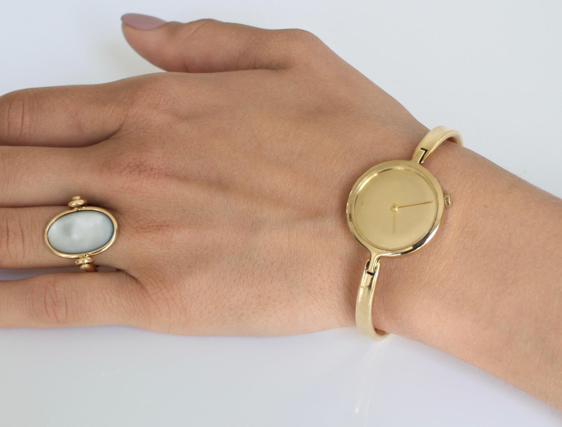 Georg Jensen: 18 Karat Golduhr entworfen von Vivianna Torun Damen im Angebot