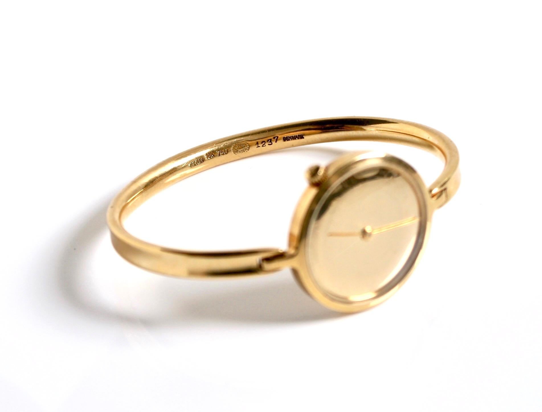 Georg Jensen: 18 Karat Golduhr entworfen von Vivianna Torun im Angebot 2