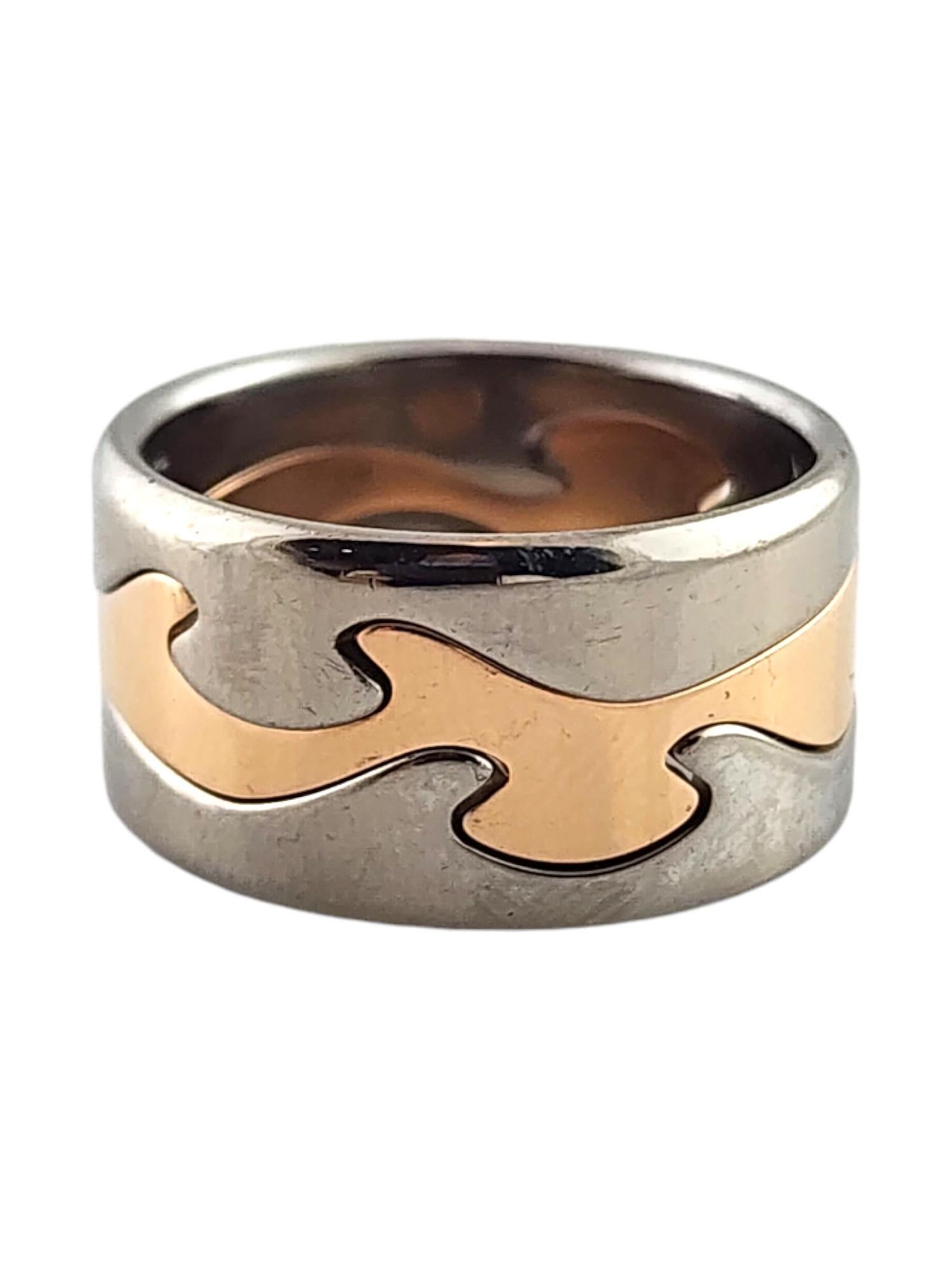 Contemporary Georg Jensen 18 Karat White & Rose Gold 3 Piece Fusion Ring Size 9.75 #19227