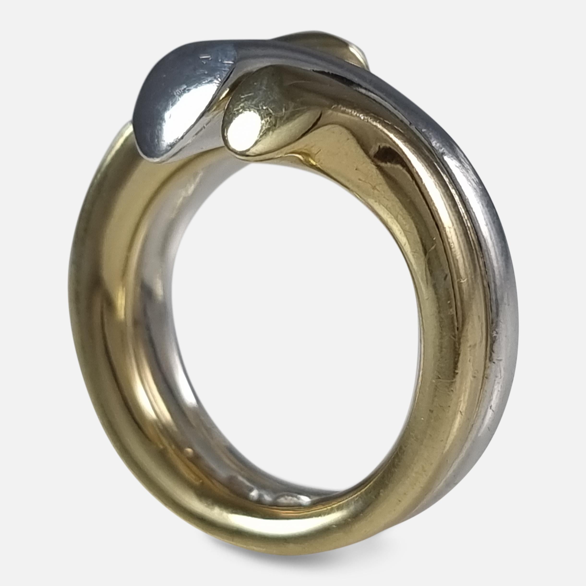 Georg Jensen 18ct Gold and Silver 'Devoted Heart' Ring, Regitze Overgaard In Good Condition In Glasgow, GB