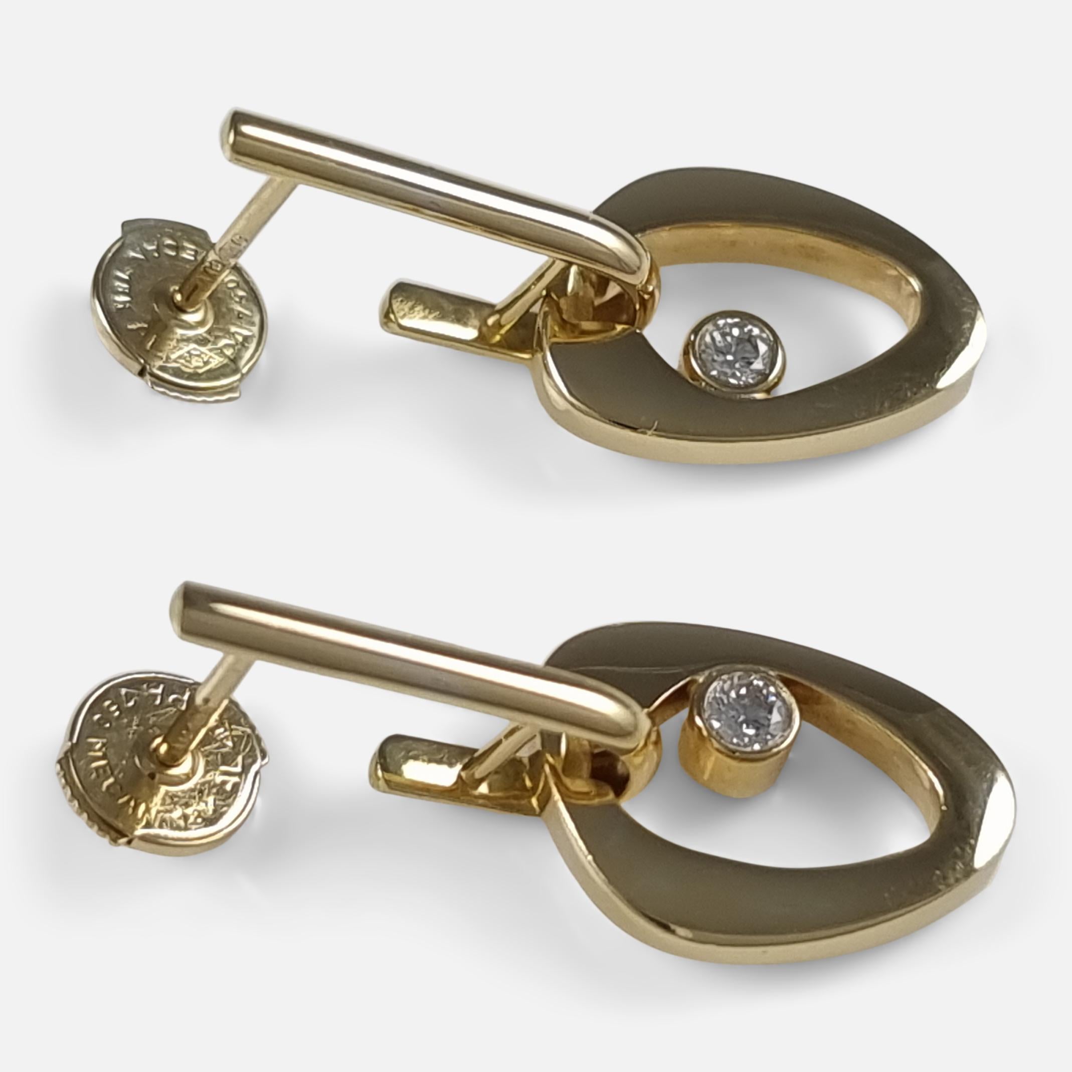 Ohrringe aus 18 Karat Gold mit Diamanten von Georg Jensen (Brillantschliff) im Angebot