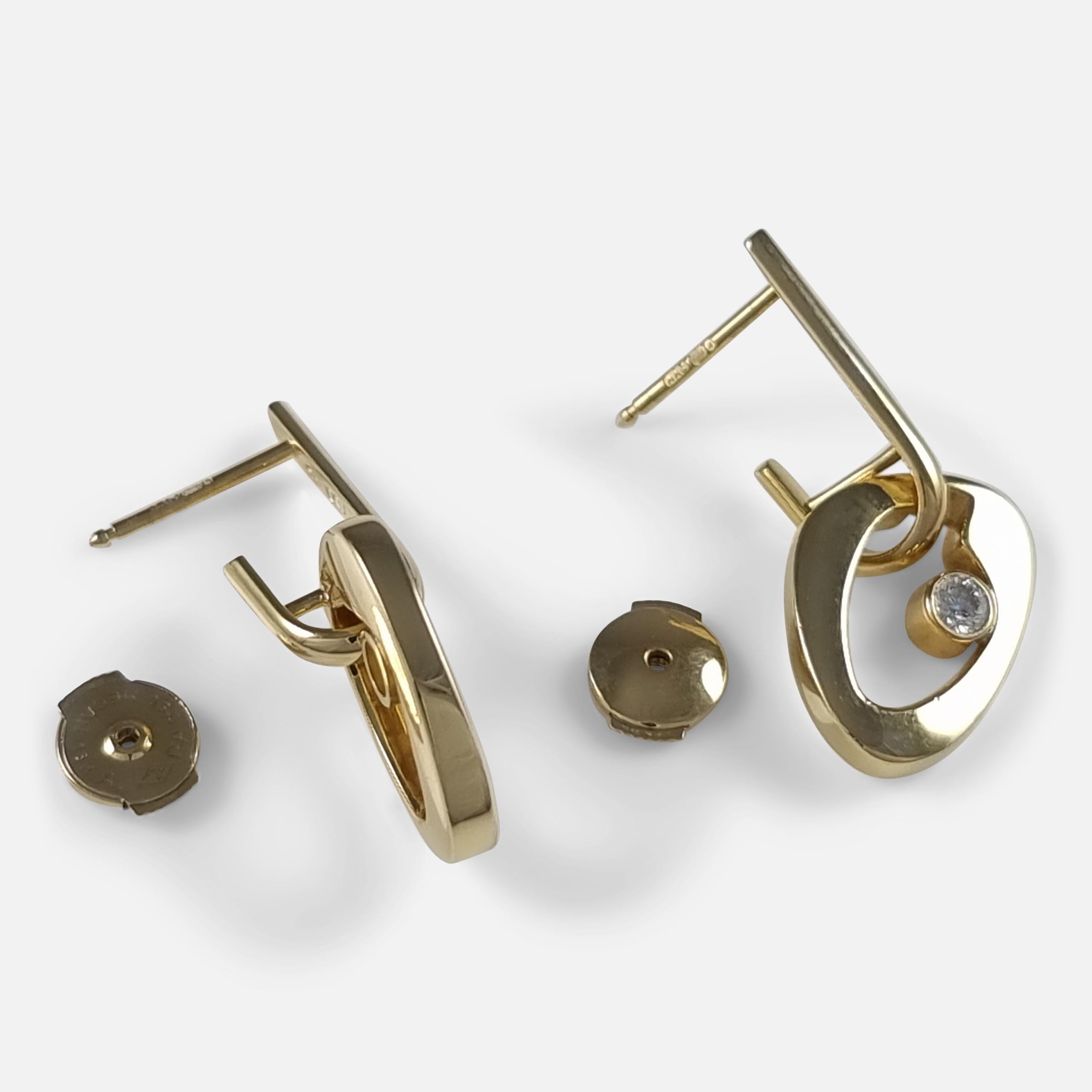 Ohrringe aus 18 Karat Gold mit Diamanten von Georg Jensen für Damen oder Herren im Angebot