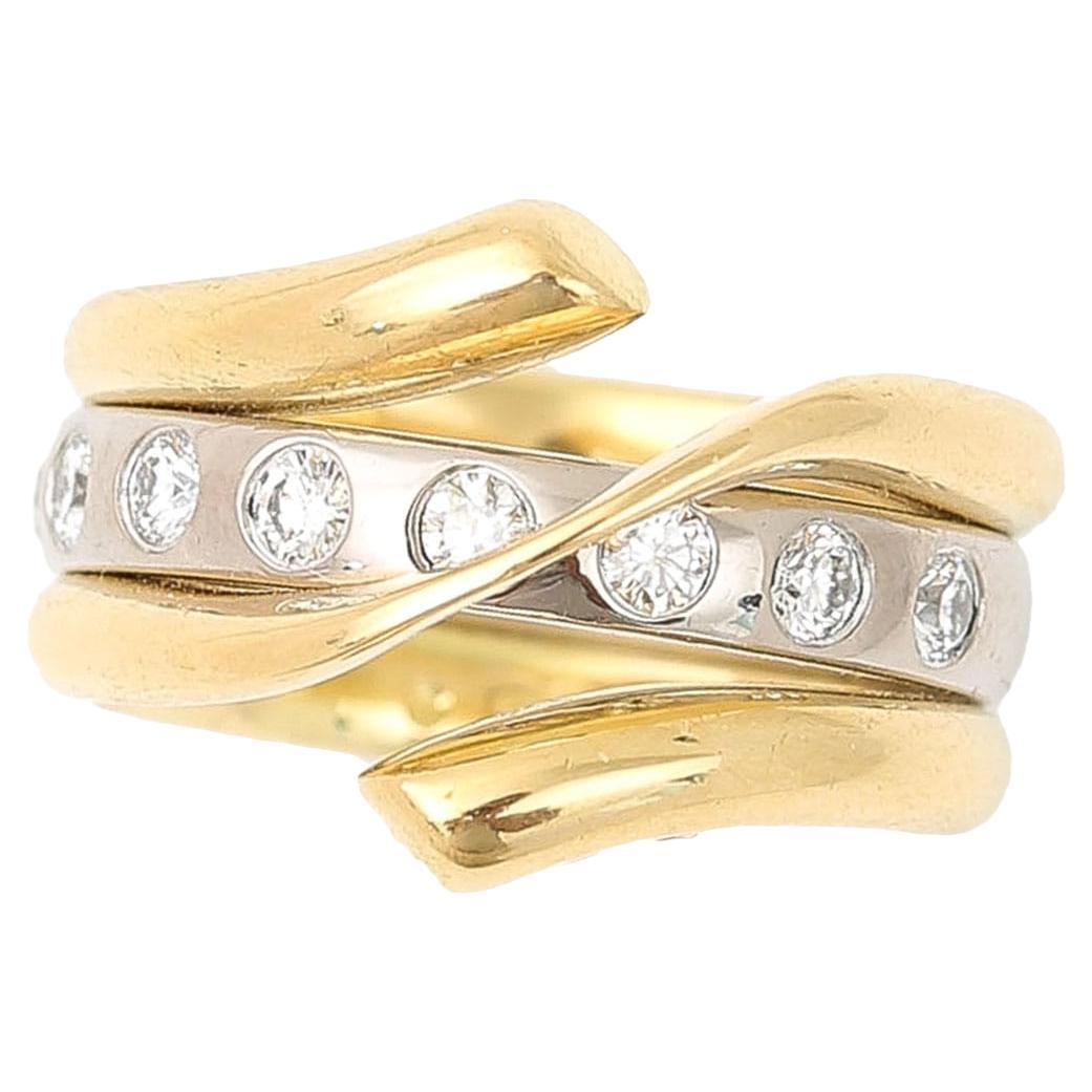 Georg Jensen 18 Karat Gold Diamant Magic Band Ring Größe 52 Circa 2010 im Angebot