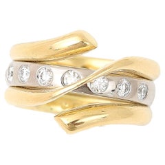 Georg Jensen 18ct Gold Diamond Magic Band Ring size 52 Circa 2010