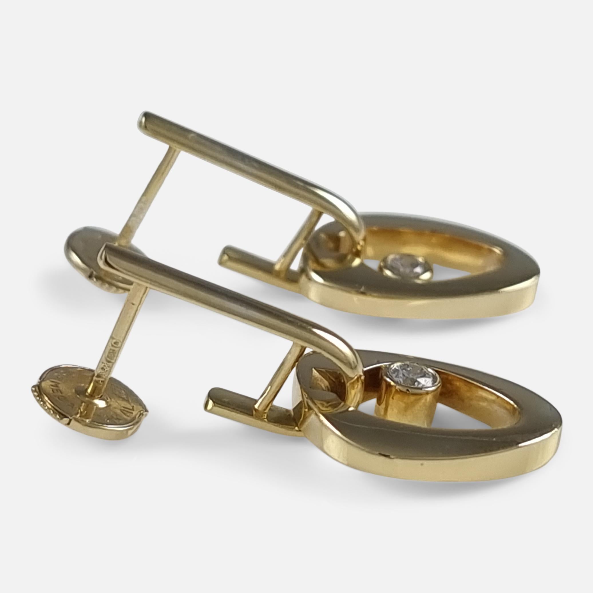 Georg Jensen 18ct Gold Diamond Pendant and Earrings Set For Sale 3