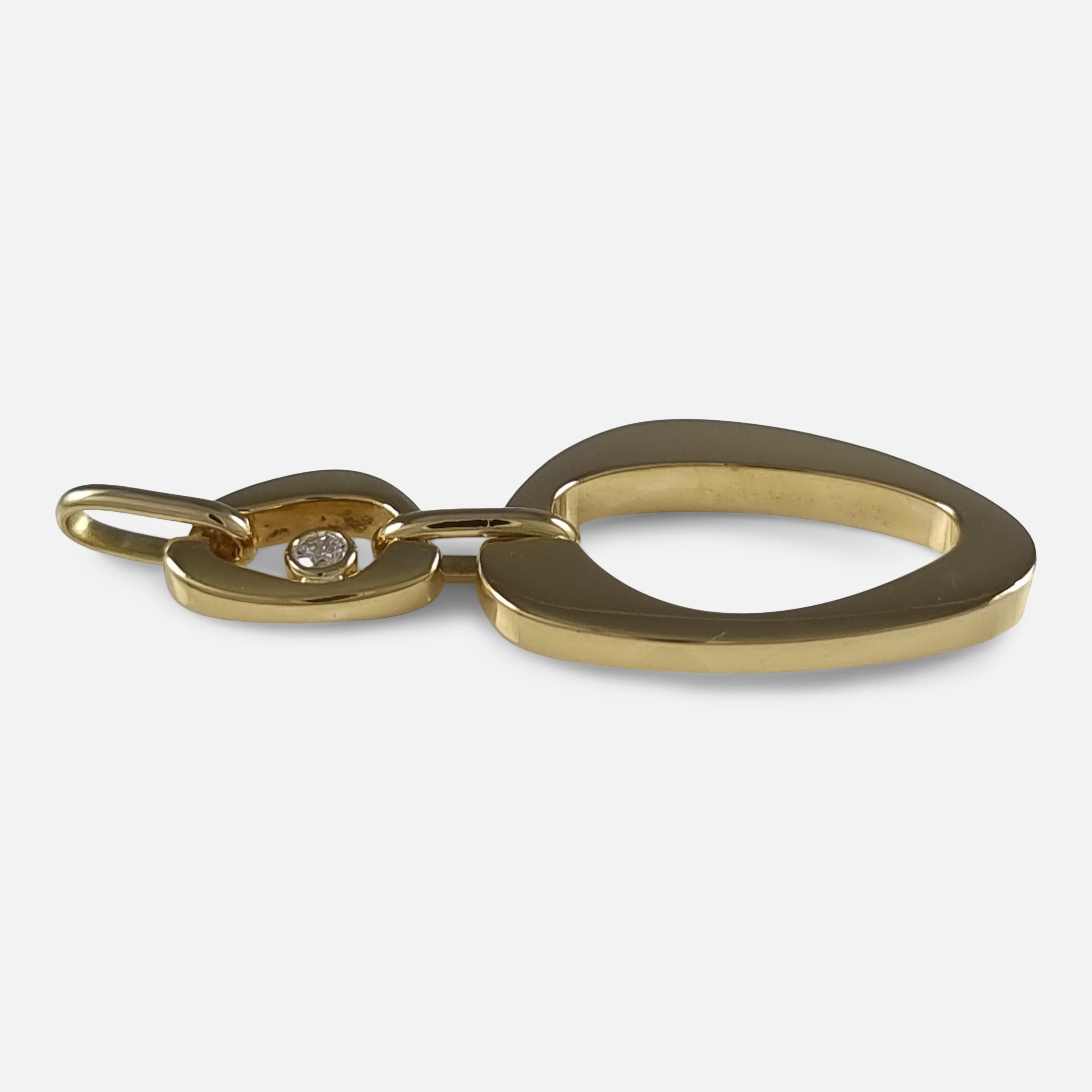Modern Georg Jensen 18ct Gold Diamond Pendant For Sale