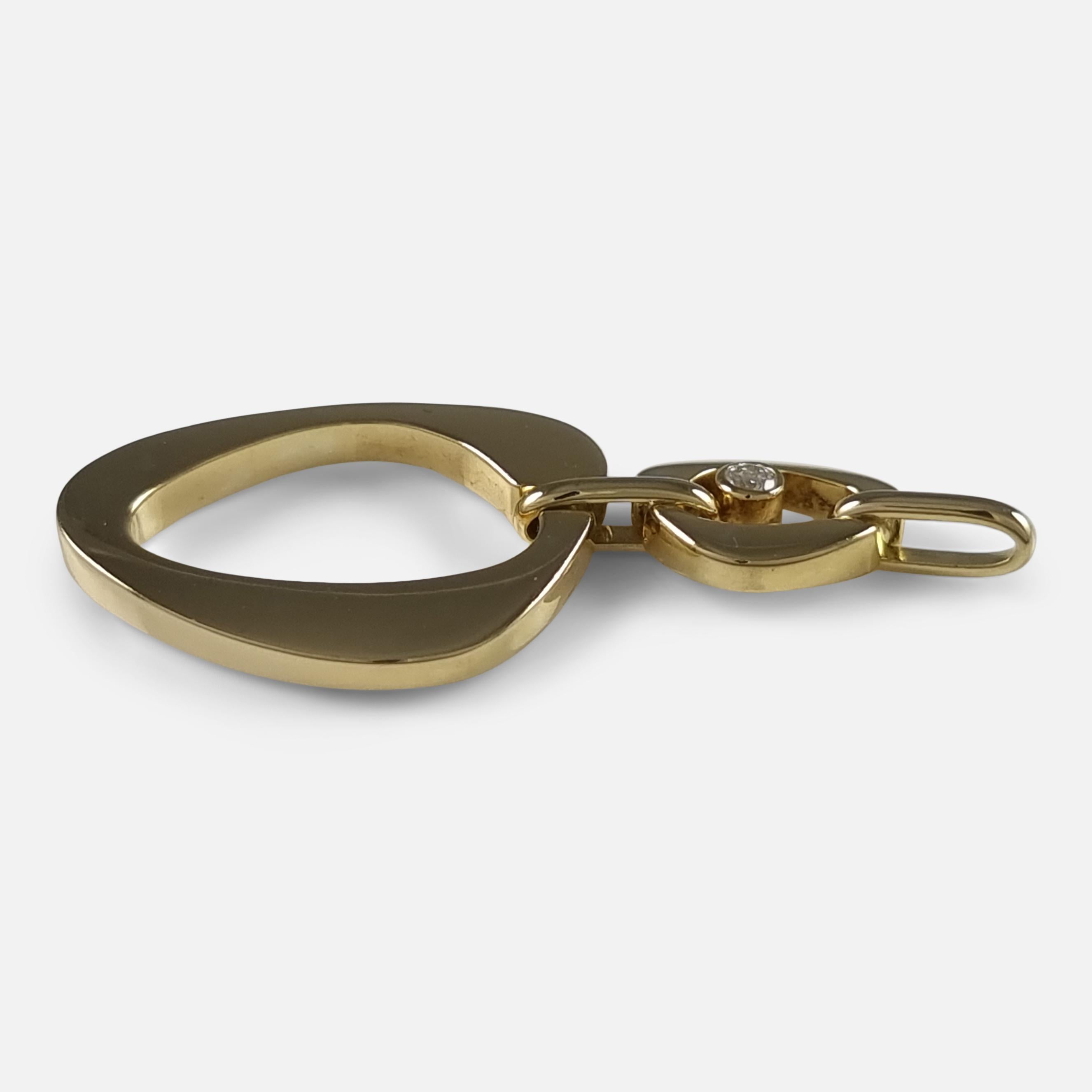 Brilliant Cut Georg Jensen 18ct Gold Diamond Pendant For Sale