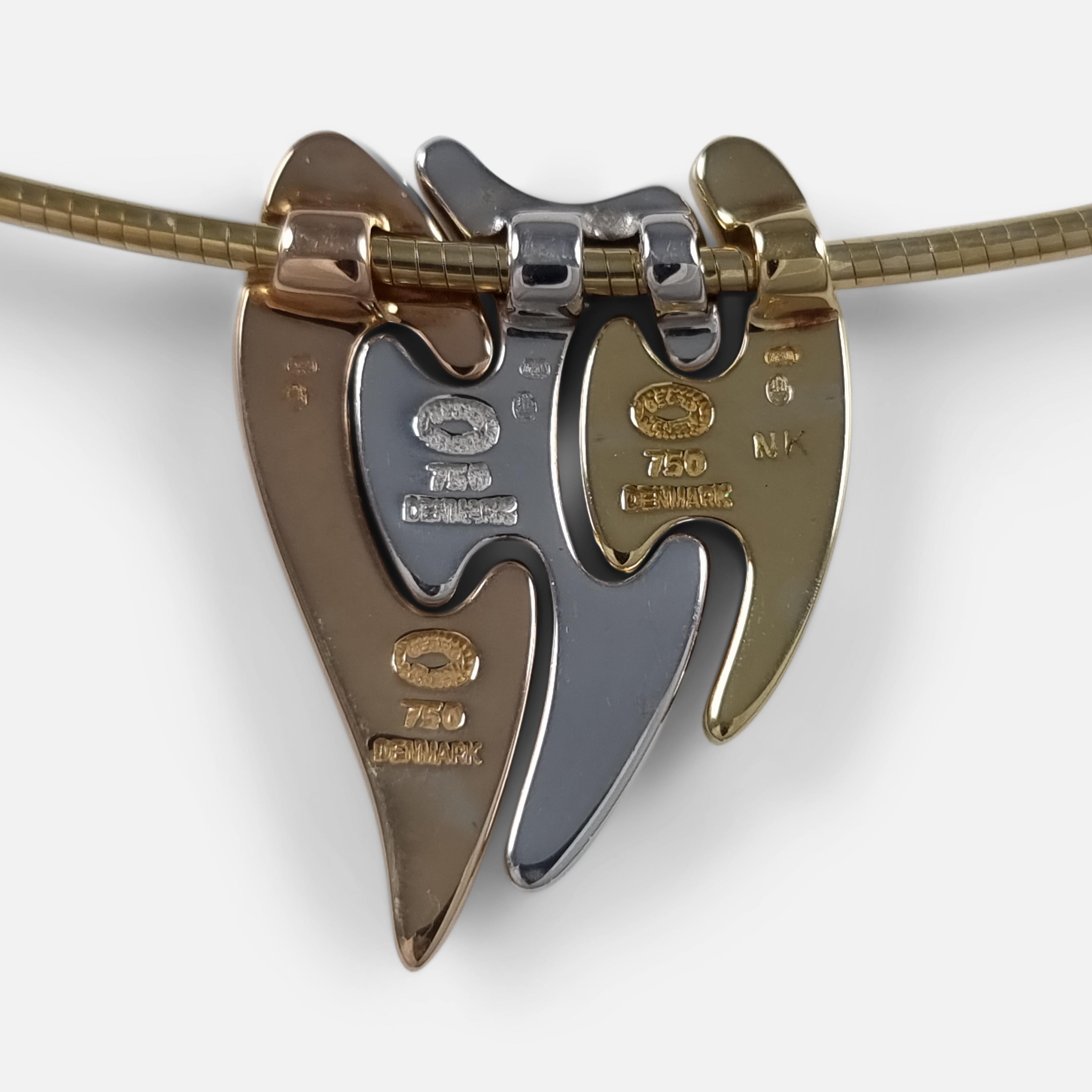 Georg Jensen 18ct Gold Fusion Pendant Necklace 2
