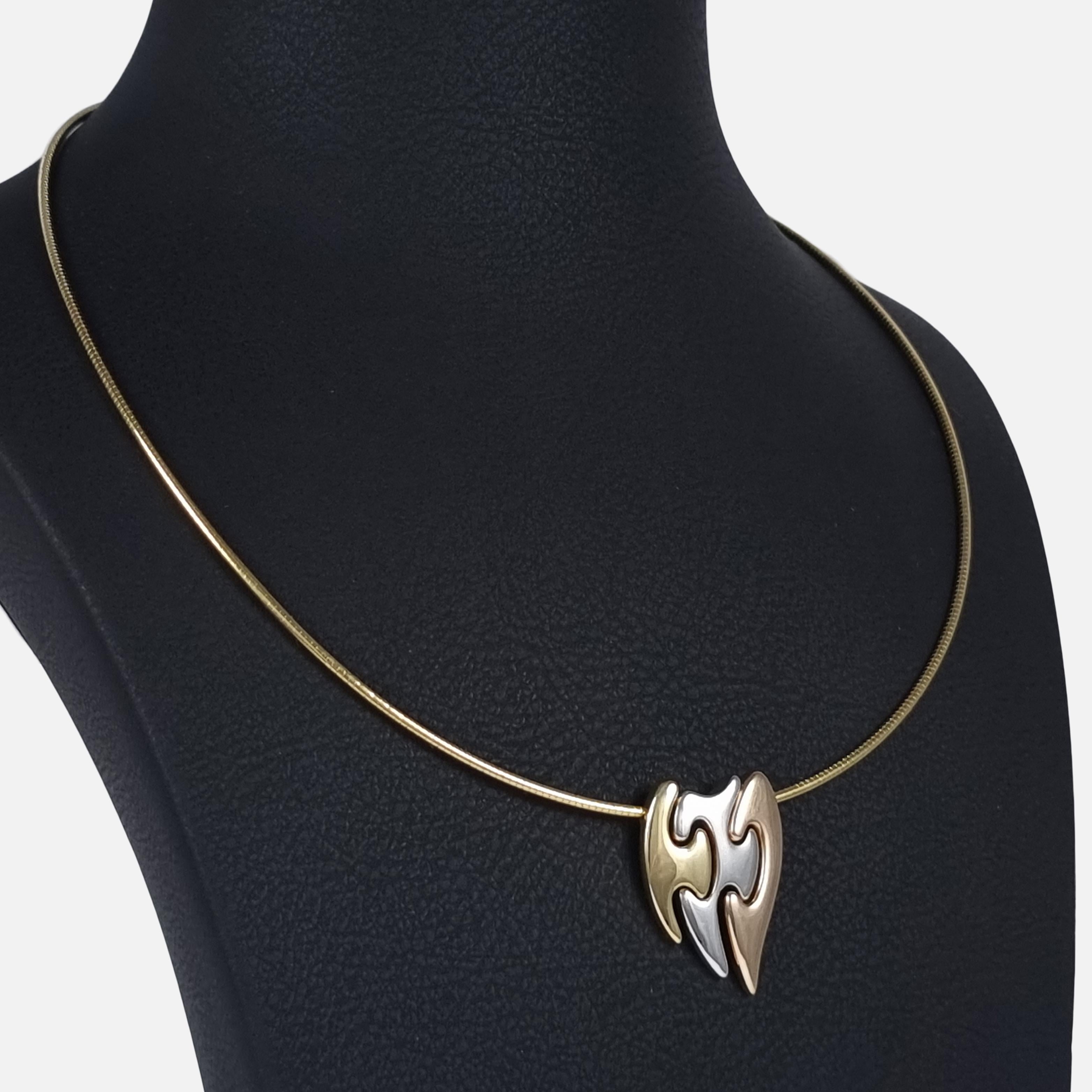 Georg Jensen 18ct Gold Fusion Pendant Necklace For Sale 9