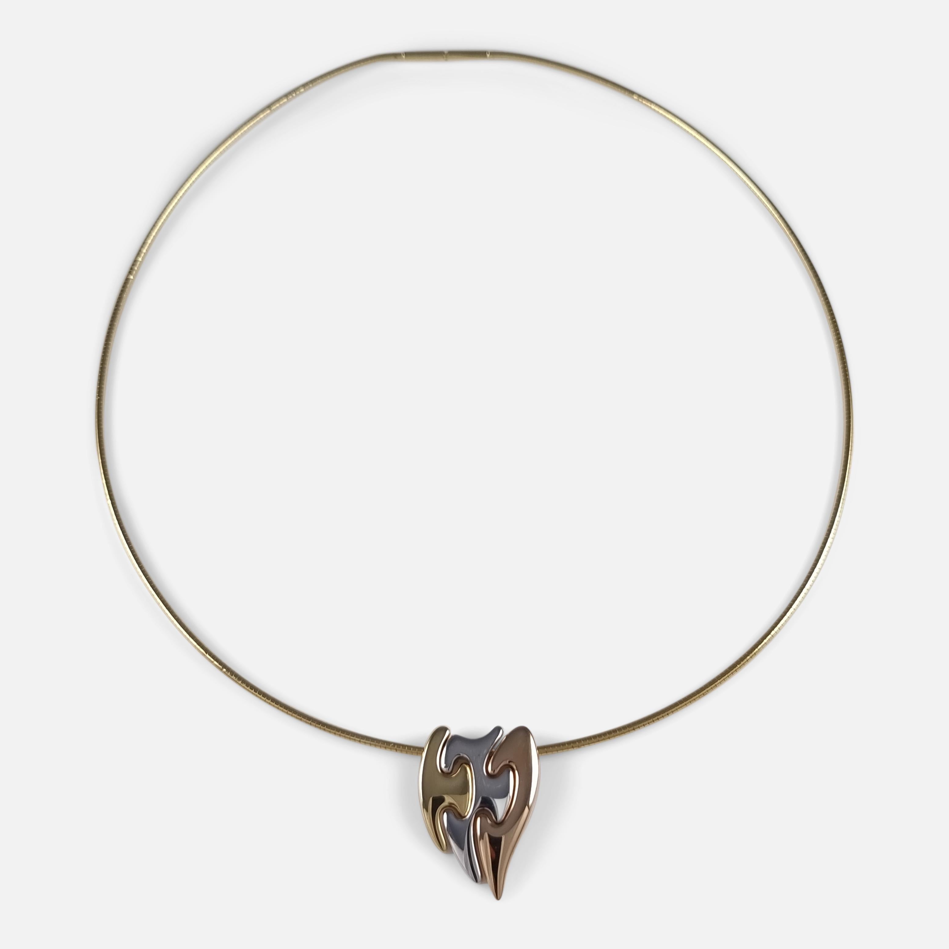 Women's Georg Jensen 18ct Gold Fusion Pendant Necklace For Sale
