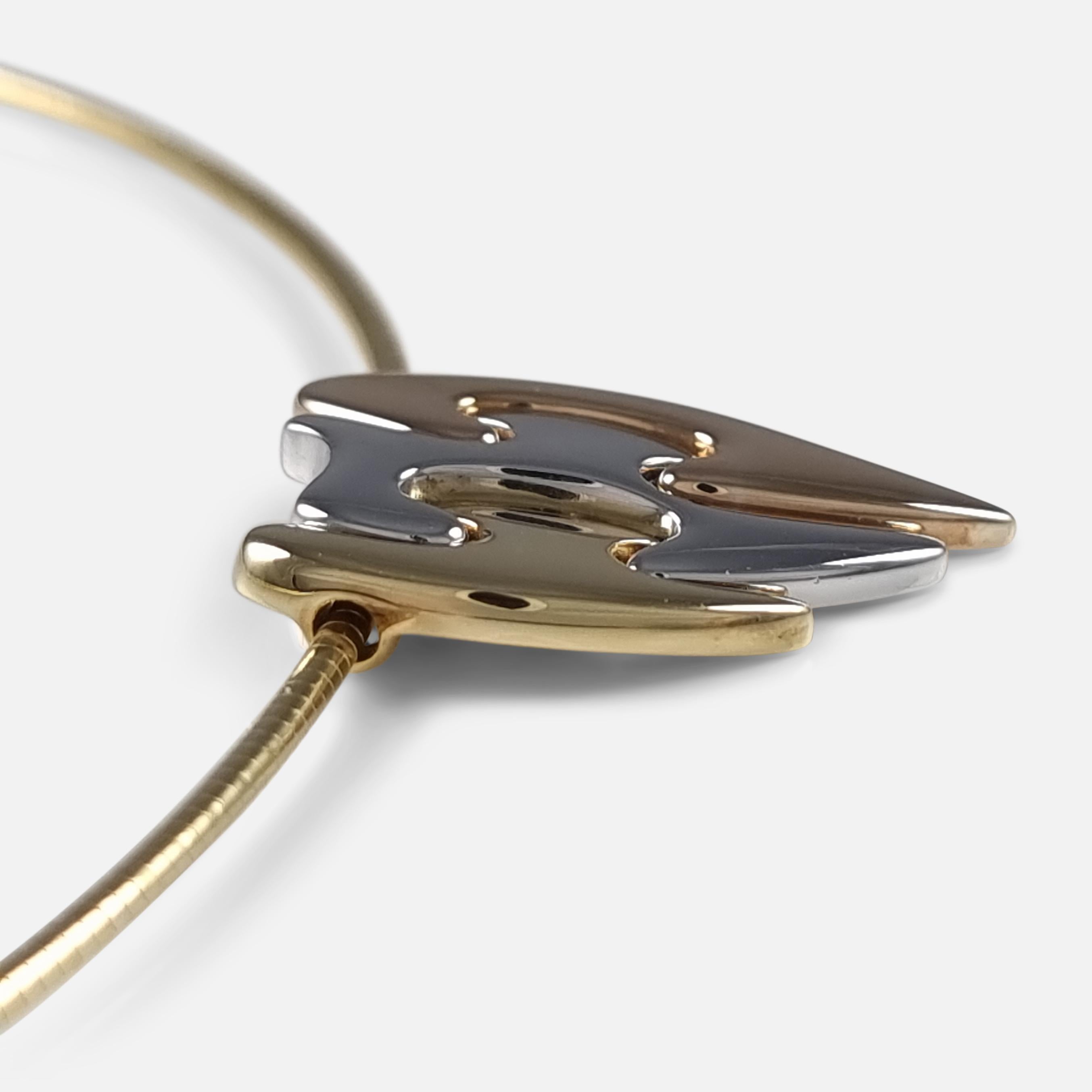Georg Jensen 18ct Gold Fusion Pendant Necklace For Sale 2