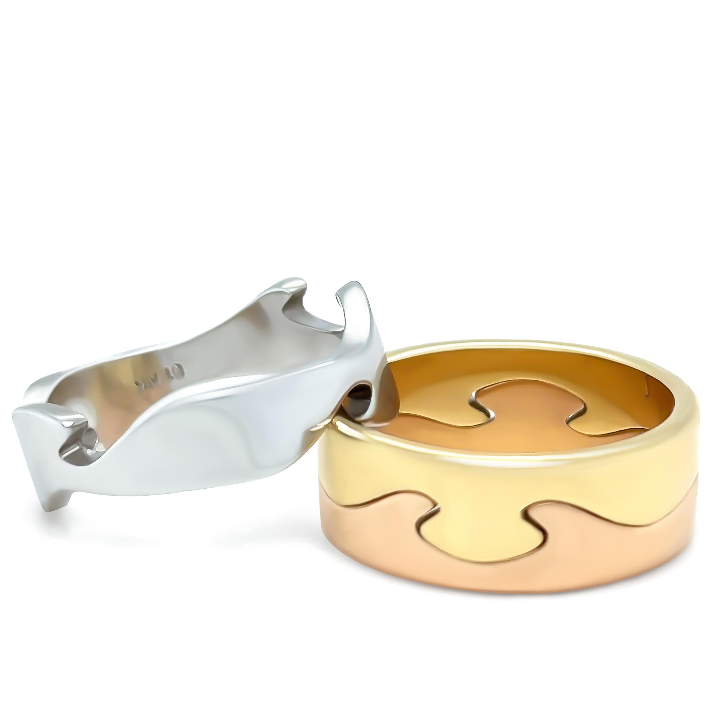 Georg Jensen 18ct Gold Fusion Three Piece Ring 21.9g In Excellent Condition For Sale In SYDNEY, NSW