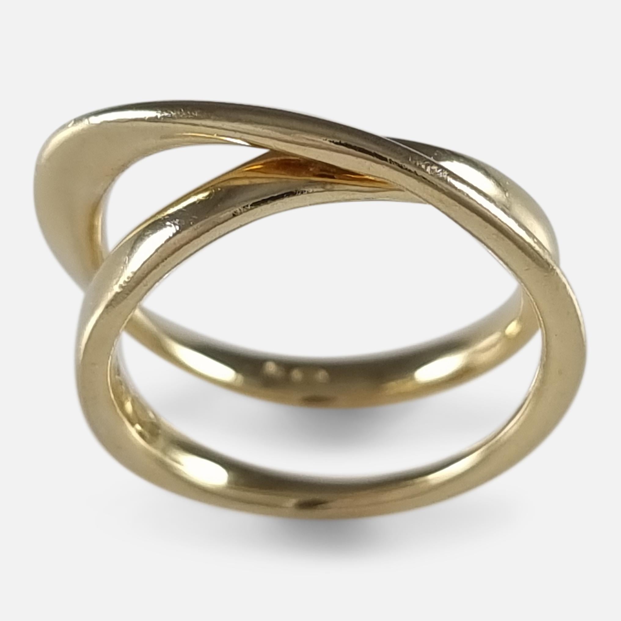 Georg Jensen 18ct Gold Möbius Ring #1369, Vivianna Torun (Modernistisch)