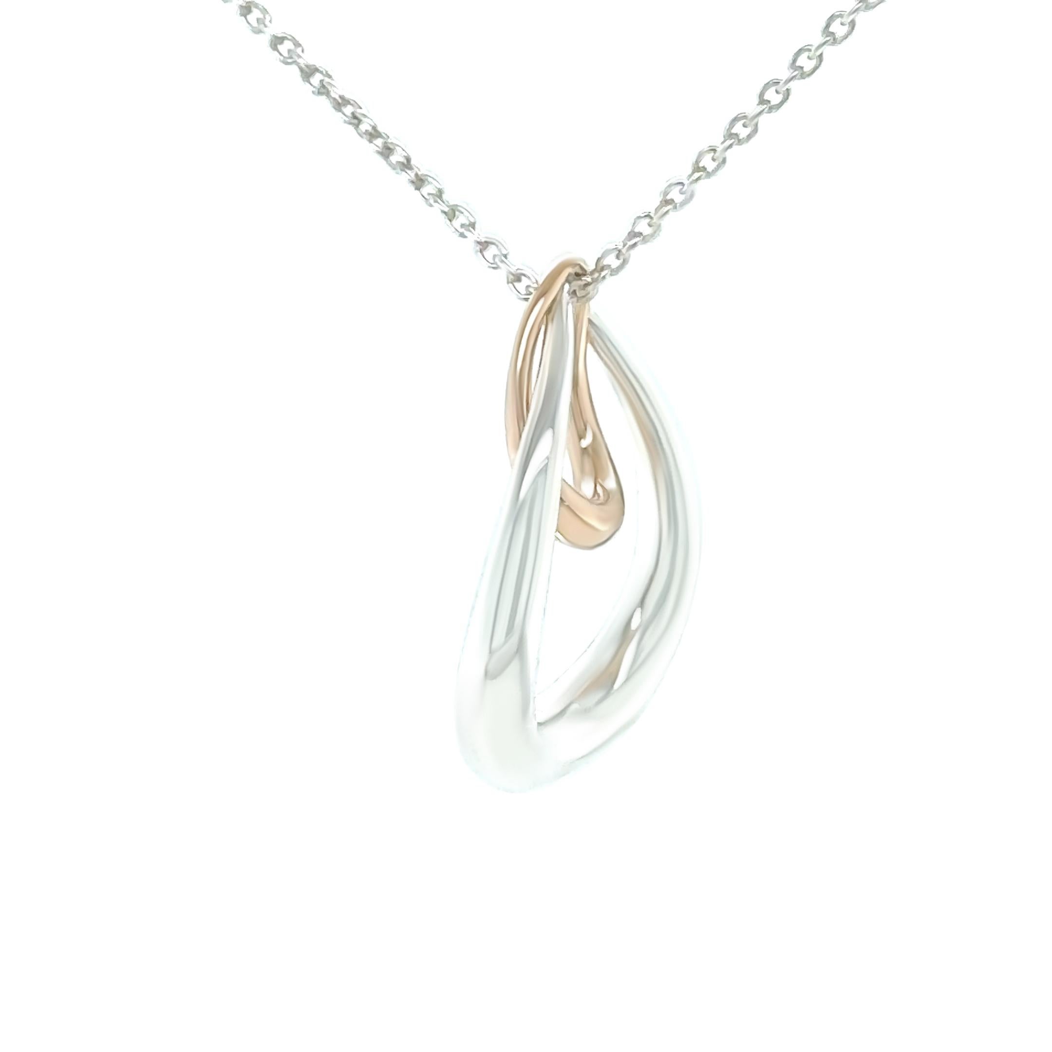Georg Jensen Collana Offspring in oro rosa 18ct e argento sterling 6,22g 1
