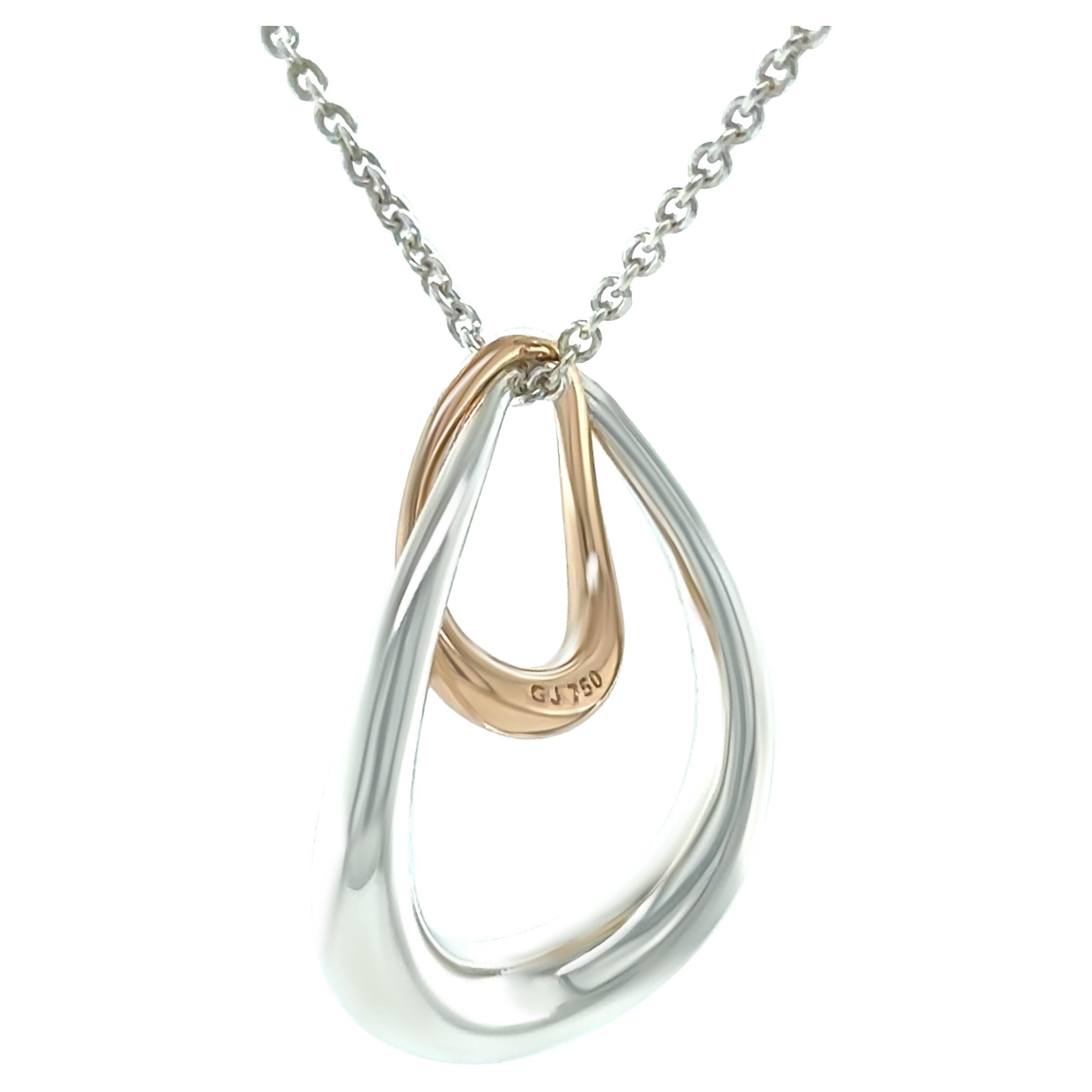 Georg Jensen Collana Offspring in oro rosa 18ct e argento sterling 6,22g