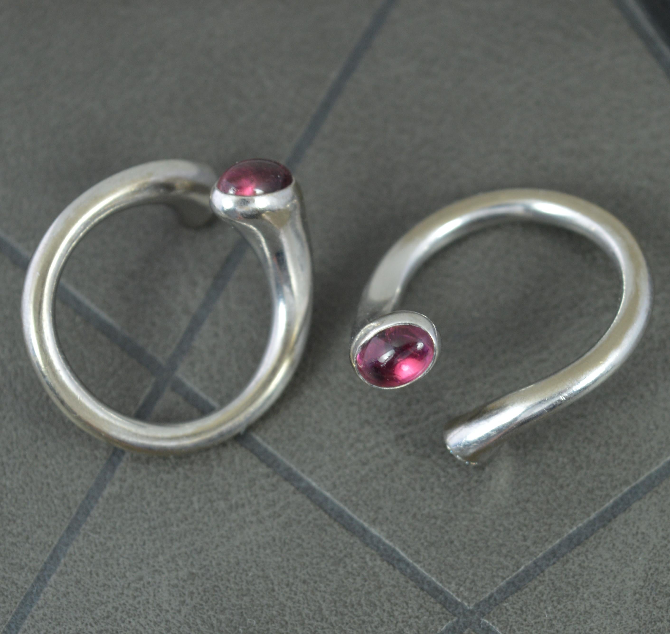 Georg Jensen 18ct White Gold Tourmaline Diamond Torque Rings 1263 Carnival In Good Condition In St Helens, GB