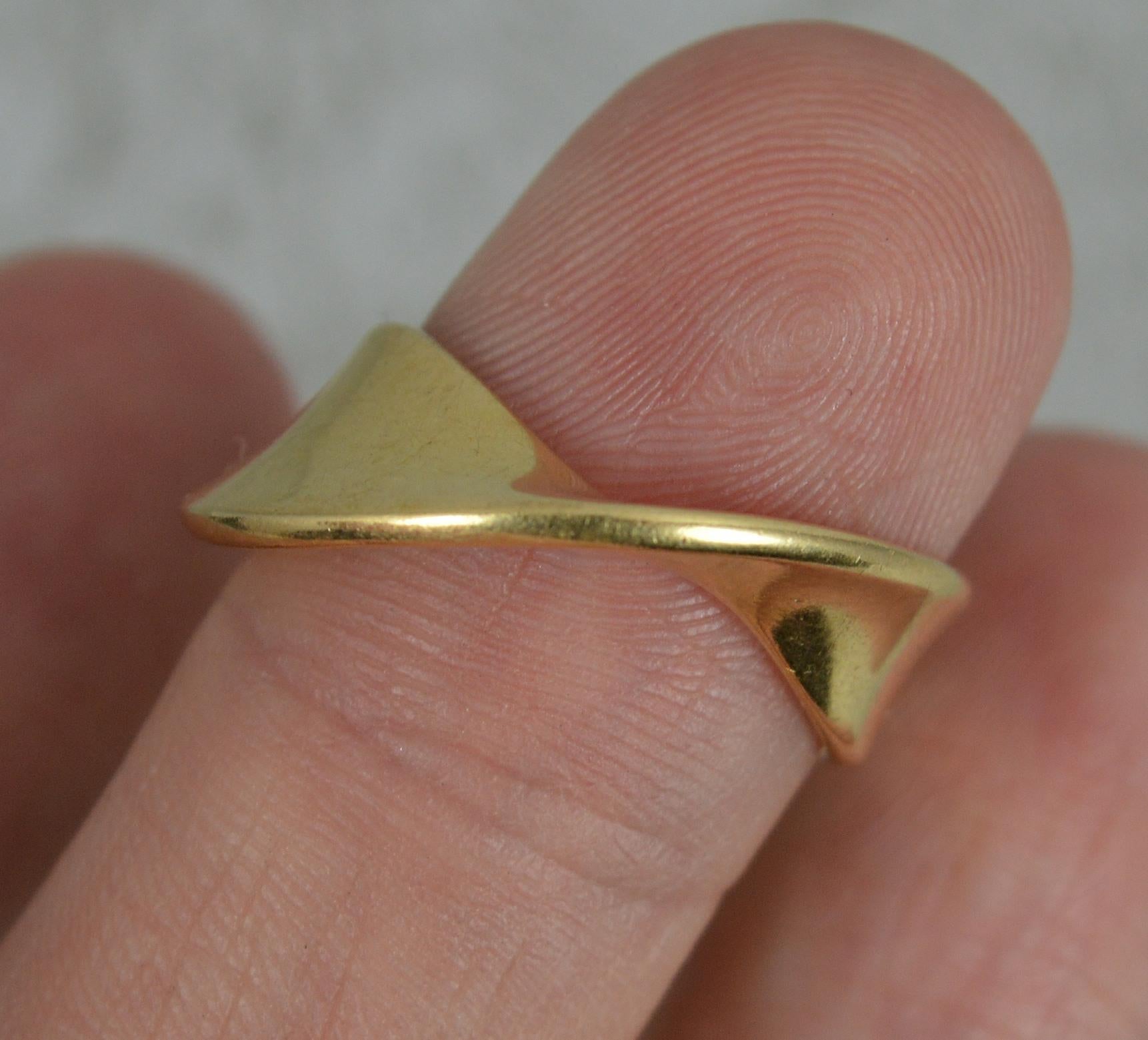 Georg Jensen 18ct Yellow Gold 900 Torun Band Stack Ring In Excellent Condition In St Helens, GB