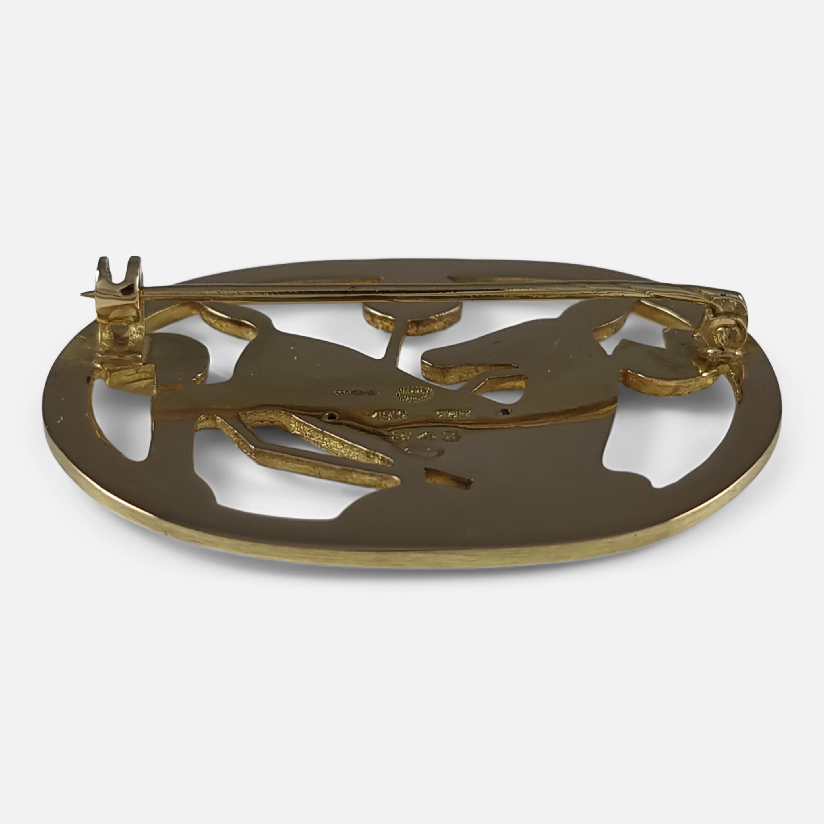 Georg Jensen 18ct Yellow Gold Brooch #343, Circa 1940s For Sale 5