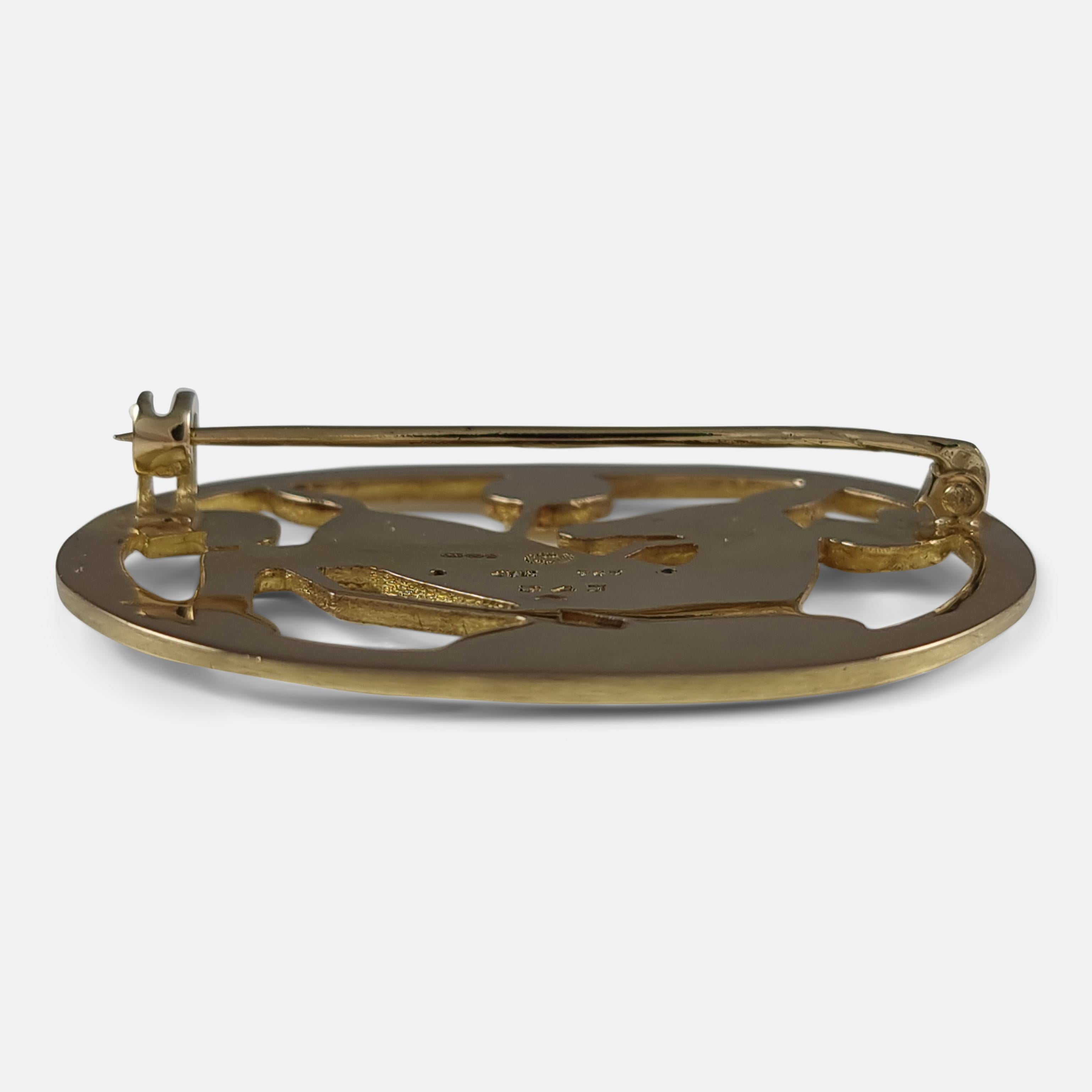 Georg Jensen 18ct Yellow Gold Brooch #343, Circa 1940s For Sale 6