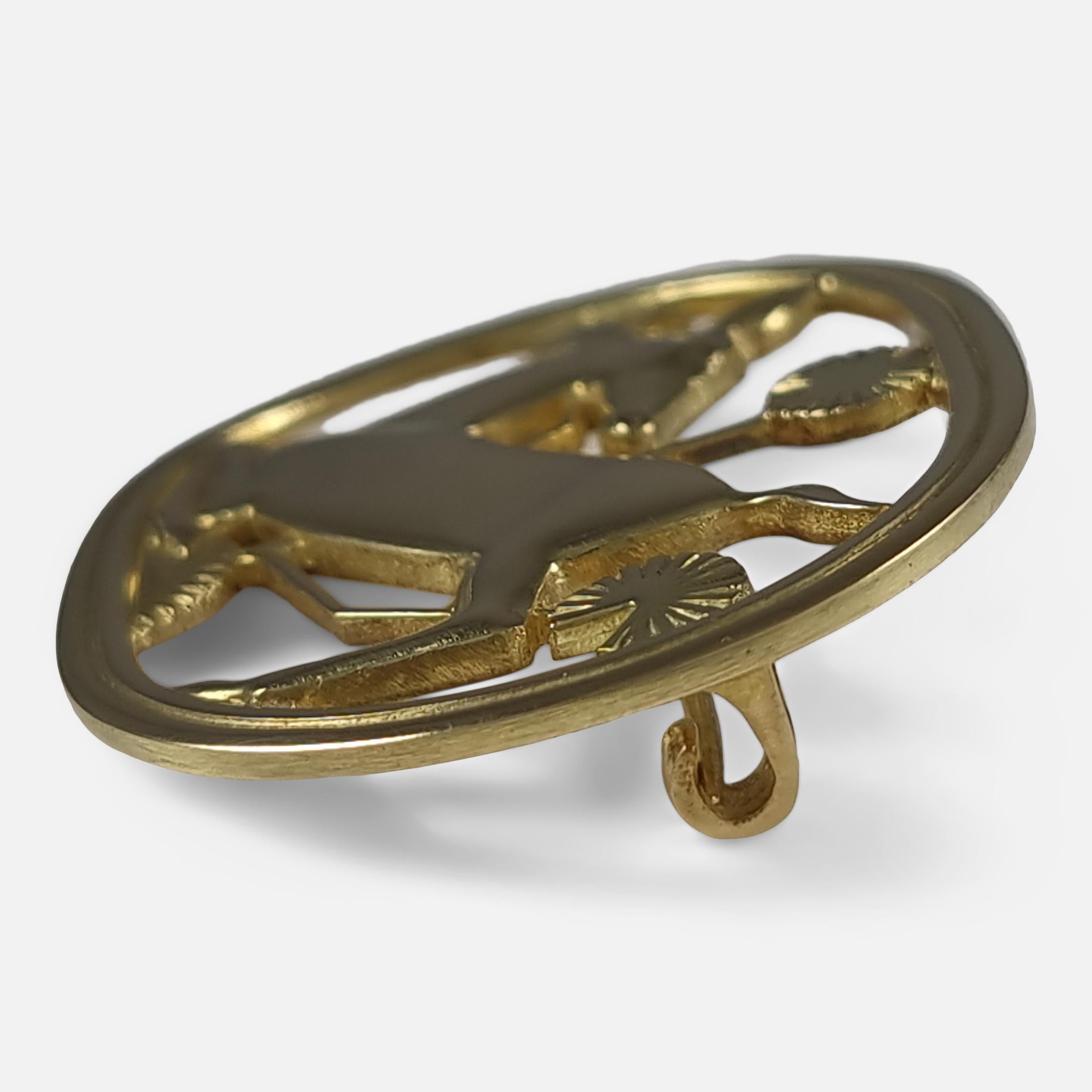 Georg Jensen 18ct Yellow Gold Brooch #343, Circa 1940s For Sale 2