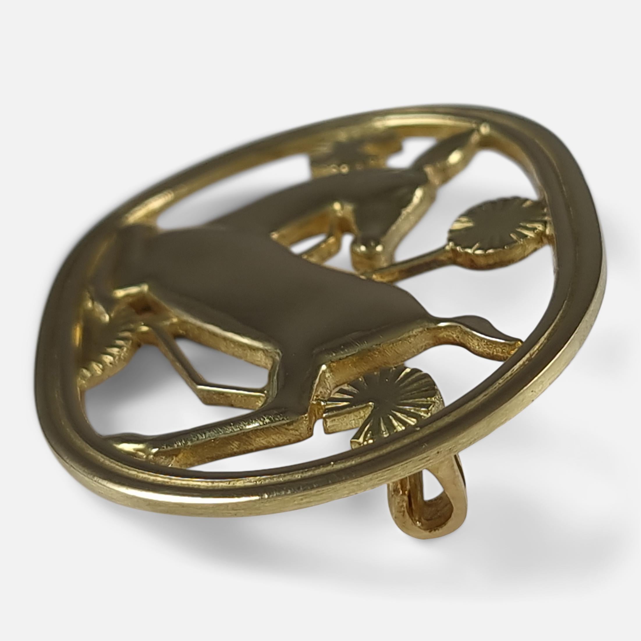 Georg Jensen 18ct Yellow Gold Brooch #343, Circa 1940s For Sale 3