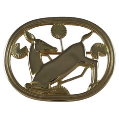 Georg Jensen 18ct Yellow Gold Brooch #343, Circa 1940s