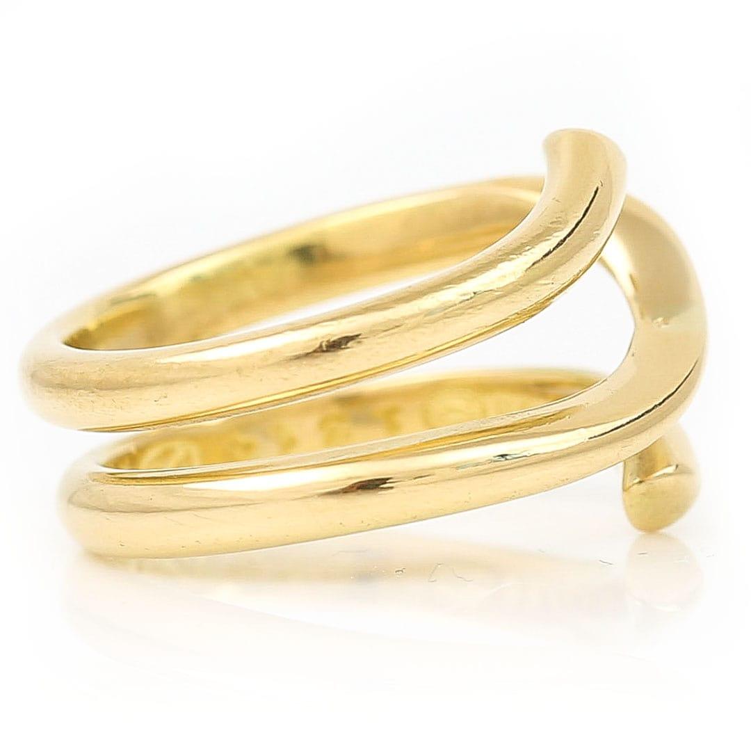 Women's Georg Jensen 18ct Yellow Gold Magic Band Ring, Size 52, Circa 2010 For Sale