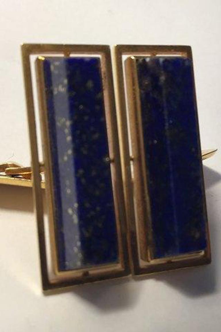Georg Jensen 18k Gold Cufflinks No 810 Lapis Lazuli For Sale 1