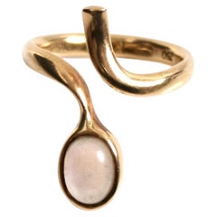 Georg Jensen 18k Gold & Moonstone Ring Designed by Vivianna Torun Bulow-Hube