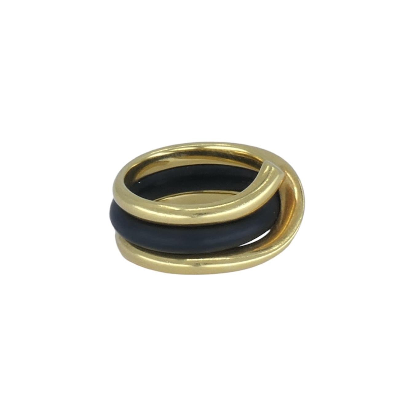 Women's Georg Jensen 18k Gold Rubber Ring 7 For Sale