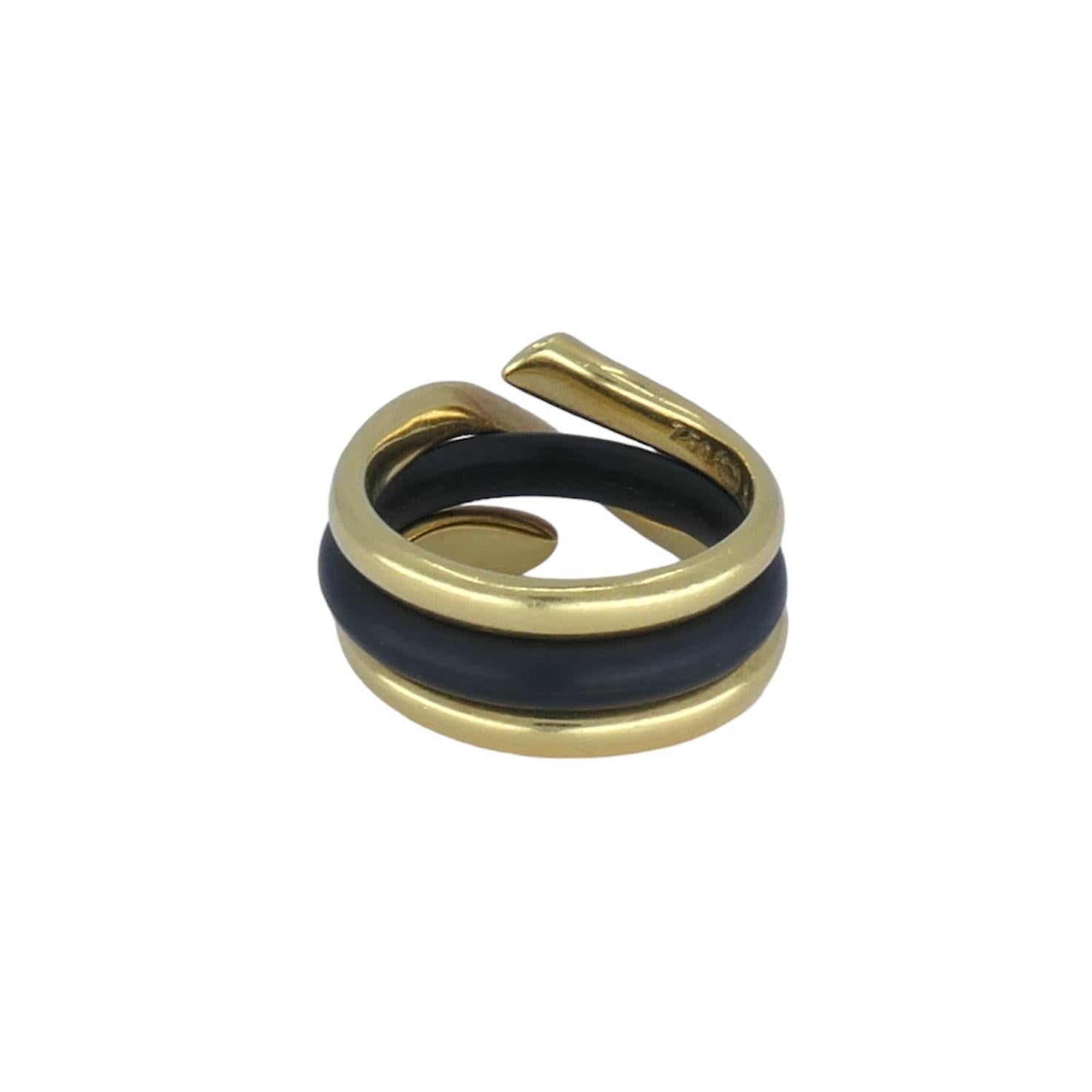 Georg Jensen 18k Gold Rubber Ring 7 For Sale 1