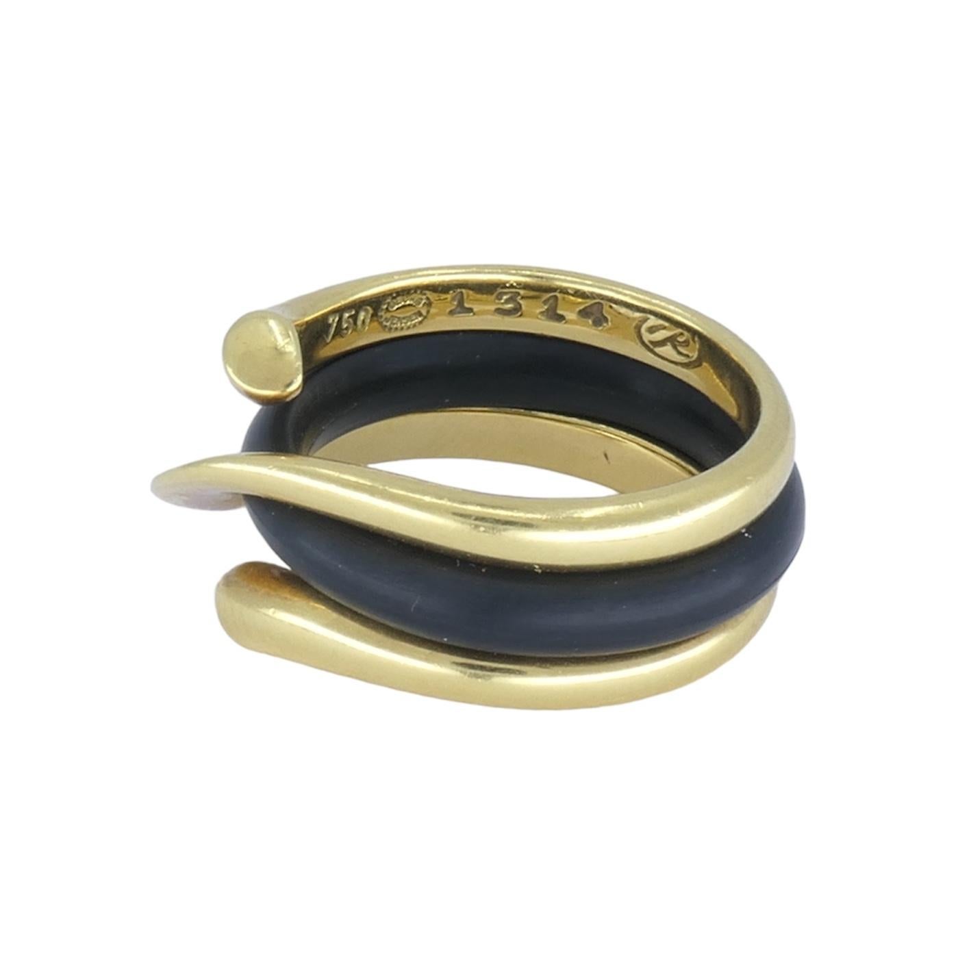 Georg Jensen 18k Gold Rubber Ring 7 For Sale 2