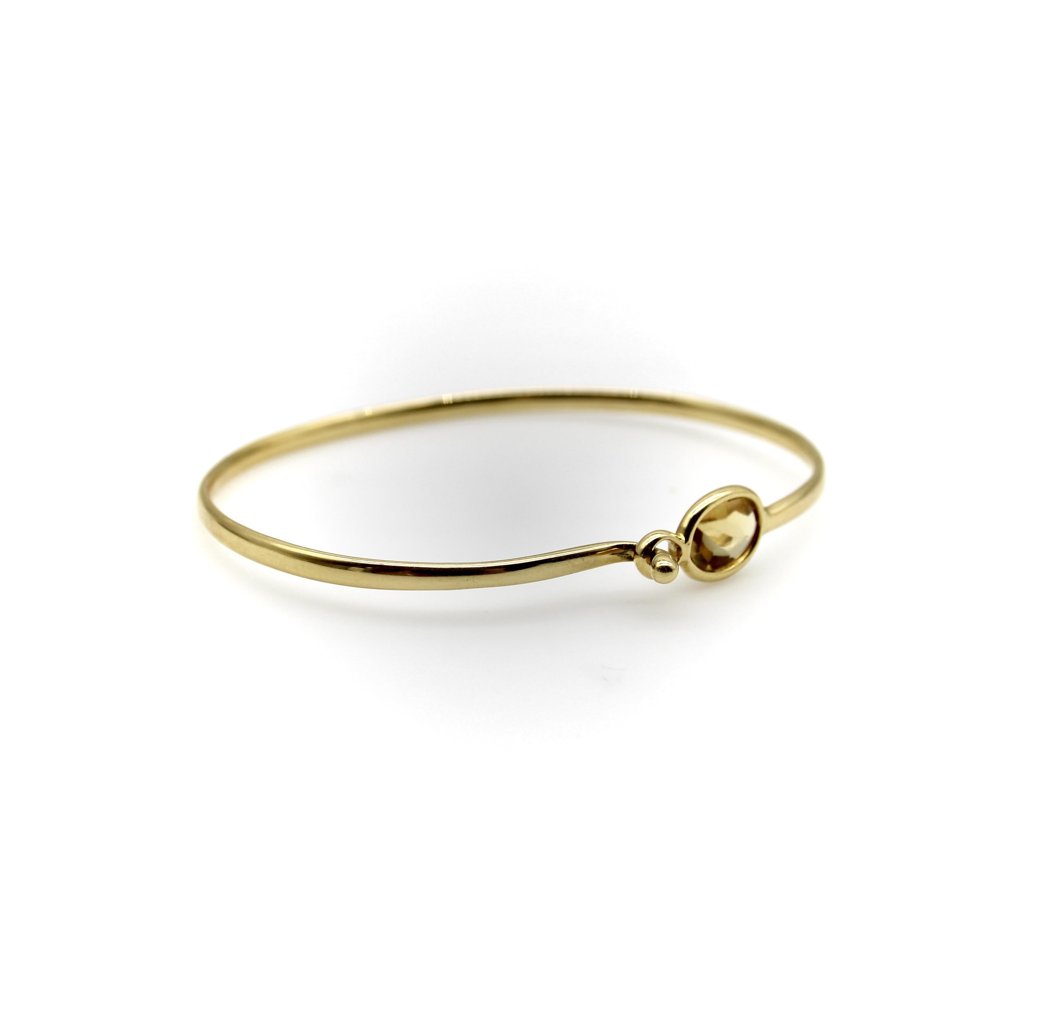 Contemporary Georg Jensen 18K Gold Savannah Citrine Bracelet For Sale